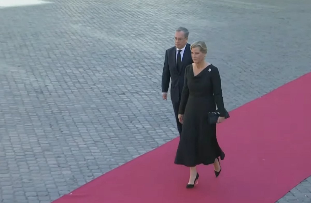The Duchess of Edinburgh attends the funeral of President Giorgio Napolitano of Italy in Rome on September 26, 2023 (Sky News)