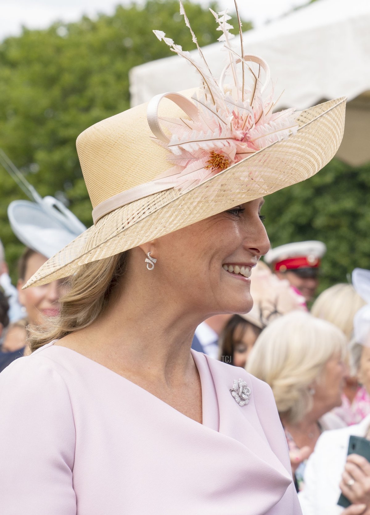 The Countess of Forfar attends a garden party at the Palace of Holyroodhouse in Edinburgh on June 29, 2022 (Jane Barlow/Getty Images)
