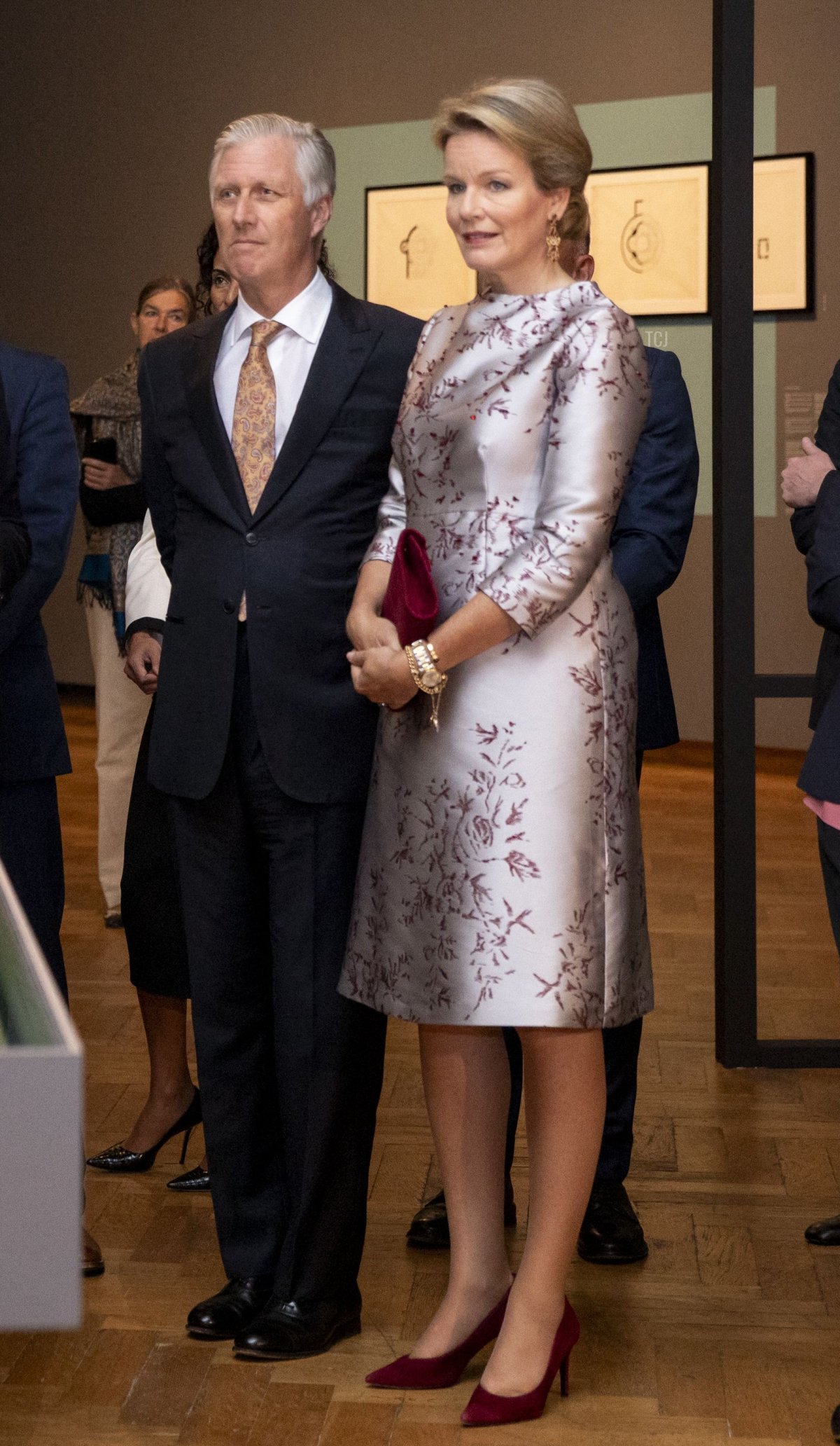 King Philippe and Queen Mathilde of the Belgians visit the Europalia Art Festival in Brussels on October 4, 2023 (HATIM KAGHAT/Belga/AFP via Getty Images)