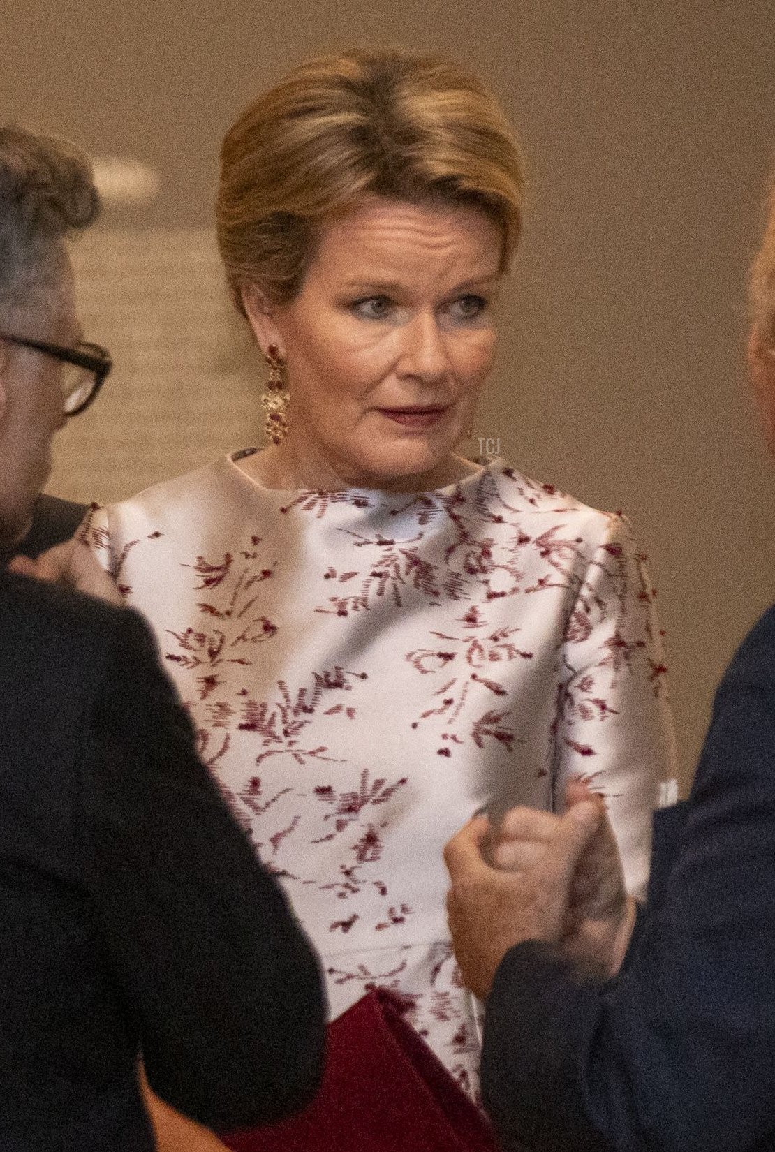 Queen Mathilde of the Belgians visits the Europalia Art Festival in Brussels on October 4, 2023 (HATIM KAGHAT/Belga/AFP via Getty Images)
