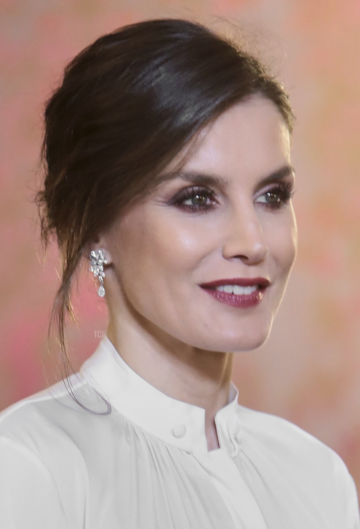 Queen Letizia of Spain receives members of the diplomatic corps at Zarzuela Palace in Madrid on January 22, 2019 (Josefina Blanco - Pool/Getty Images)