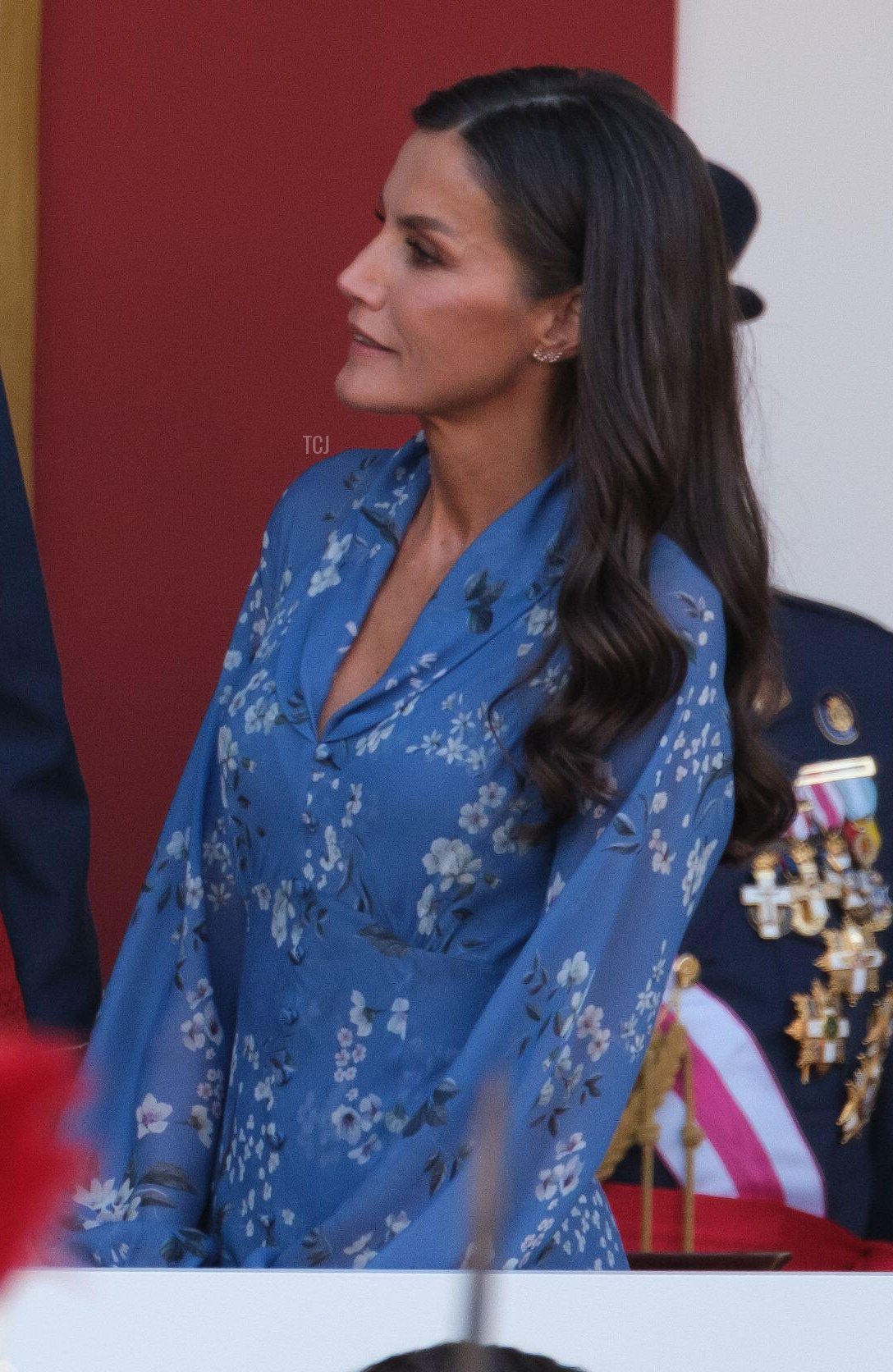 The Queen of Spain attends a military parade on the country's National Day in Madrid on October 12, 2023 (Oscar Gonzalez/Sipa USA/Alamy)