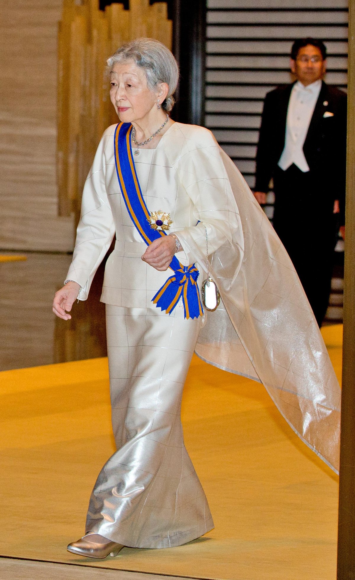 Empress Michiko of Japan attends a state dinner at the Imperial Palace in Tokyo during the Dutch state visit to Japan on October 29, 2014 (Patrick van Katwijk/DPA Picture Alliance/Alamy)