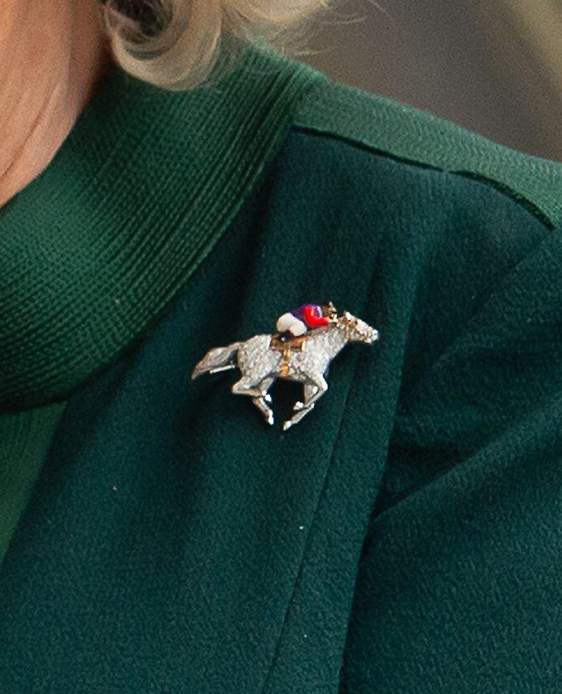 Queen Camilla attends the QIPCO British Champions Day at Ascot Racecourse on October 21, 2023 (Maureen McLean/Alamy)