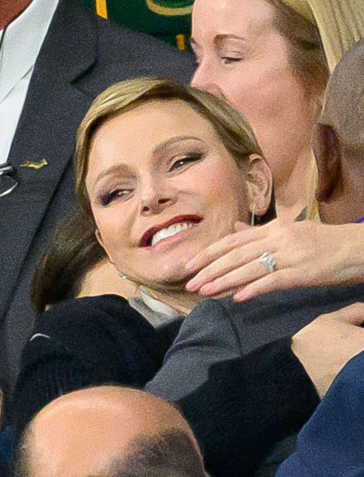 Princess Charlene of Monaco attends the Rugby World Cup match between England and South Africa in Paris on October 21, 2023 (Laurent Zabulon/Abaca Press/Alamy)