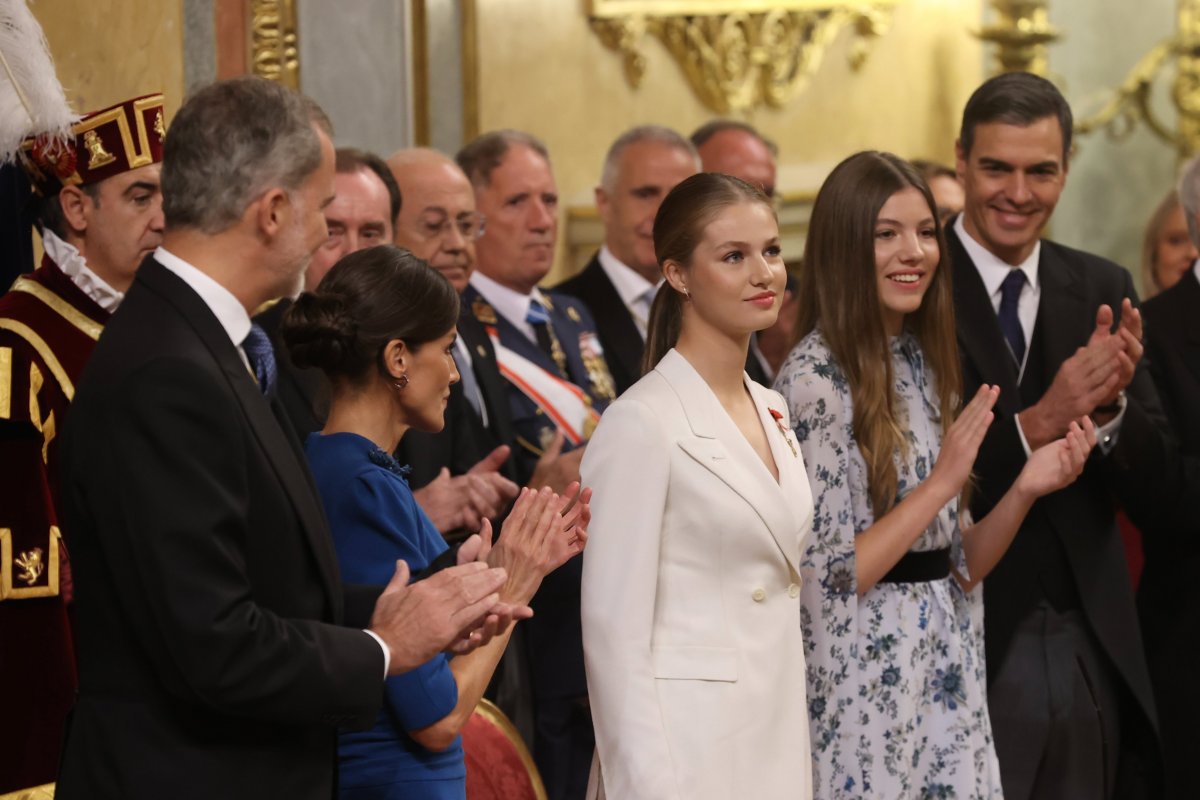 The Spanish royal family is pictured at the Cortes Generales in Madrid for a ceremony marking the Princess of Asturias's official oath of allegiance to the Spanish constitution, October 31, 2023 (Casa de S.M. el Rey)