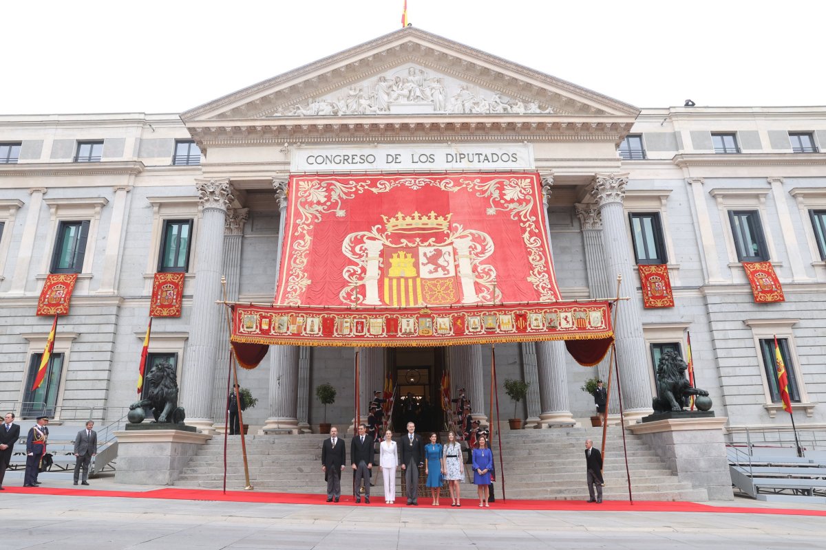 The Spanish royal family is pictured at the Cortes Generales in Madrid for a ceremony marking the Princess of Asturias's official oath of allegiance to the Spanish constitution, October 31, 2023 (Casa de S.M. el Rey)