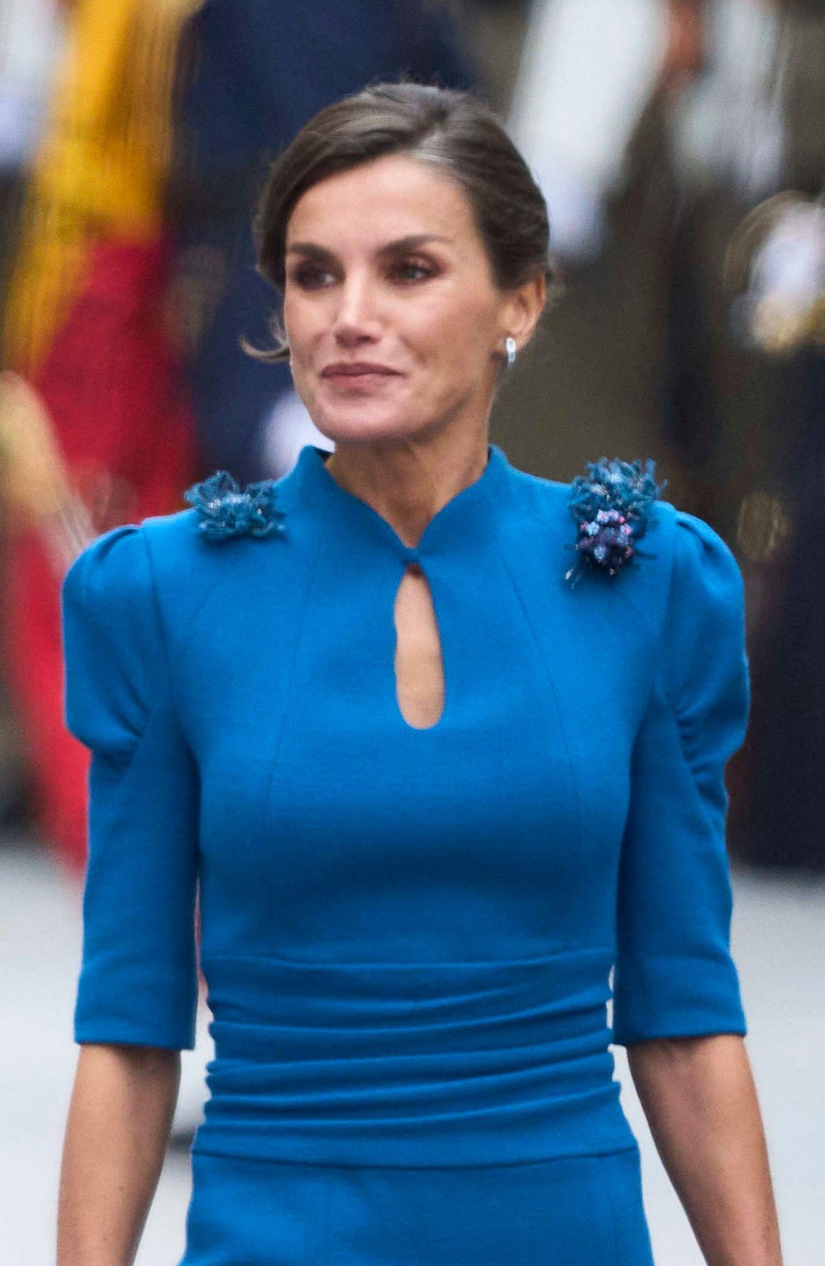 The Queen of Spain arrives at the Cortes Generales in Madrid for a ceremony marking the Princess of Asturias's official oath of allegiance to the Spanish constitution, October 31, 2023 (agefotostock/Alamy)