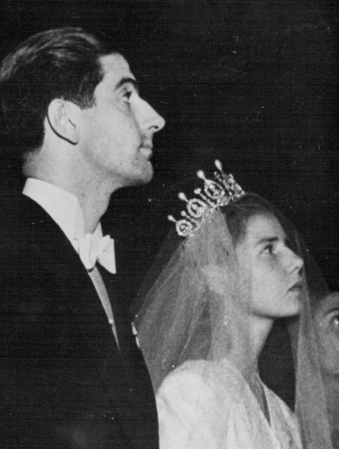 Cayetana, the daughter and heir of the Duke of Alba, stands beside her new husband, Luis Martínez de Irujo y Artázcoz, on their wedding day, October 12, 1947 (SuperStock/Alamy)