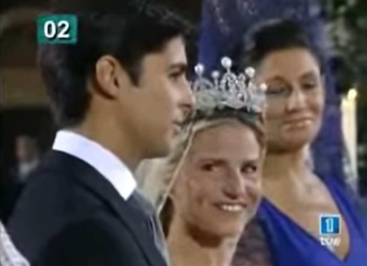 Wedding of Eugenia Martínez de Irujo, Duchess of Montoro and Francisco Rivera Ordóñez in Seville on October 23, 1998 (tve/screencapture)