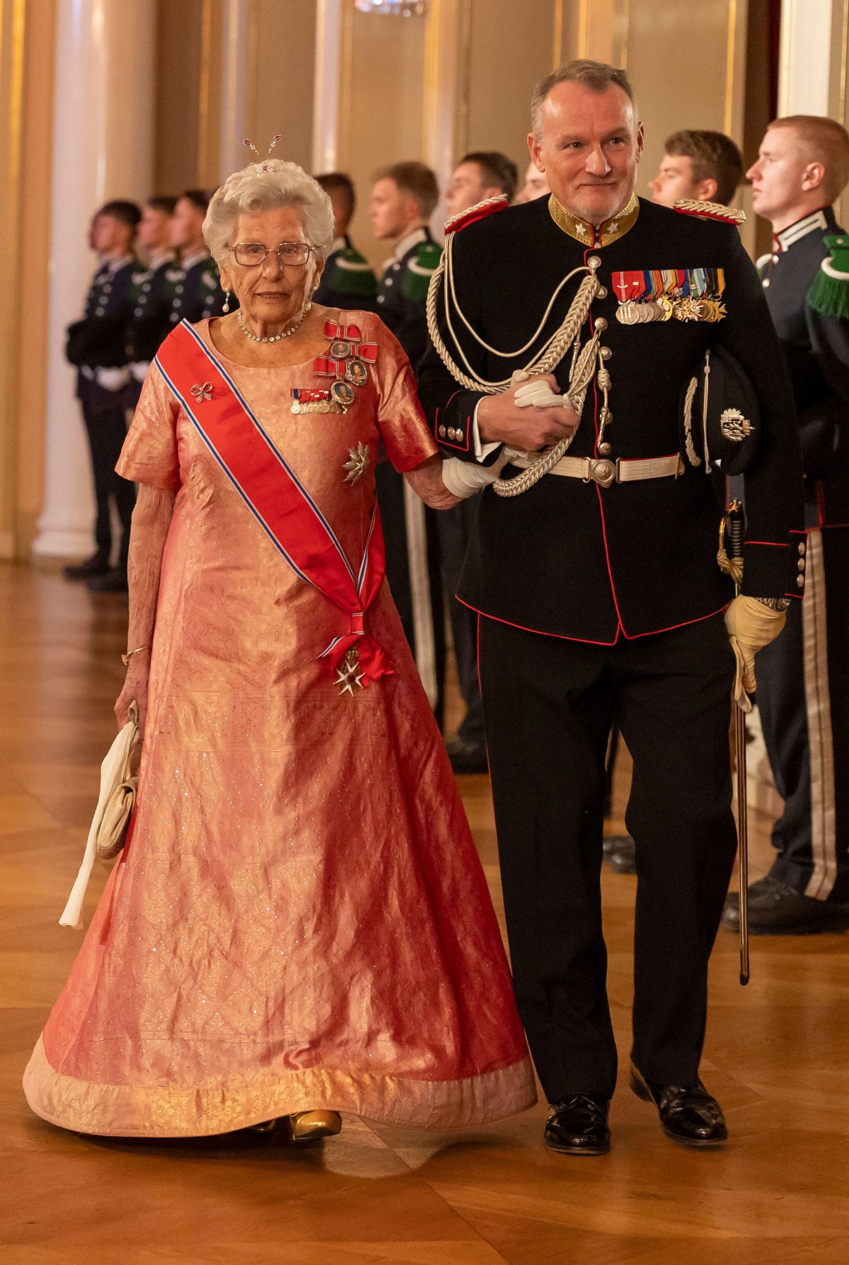 Princess Astrid attends a gala dinner for representatives of the Storting at the Royal Palace in Oslo on October 26, 2023 (Frederik Ringnes/NTB/Alamy)