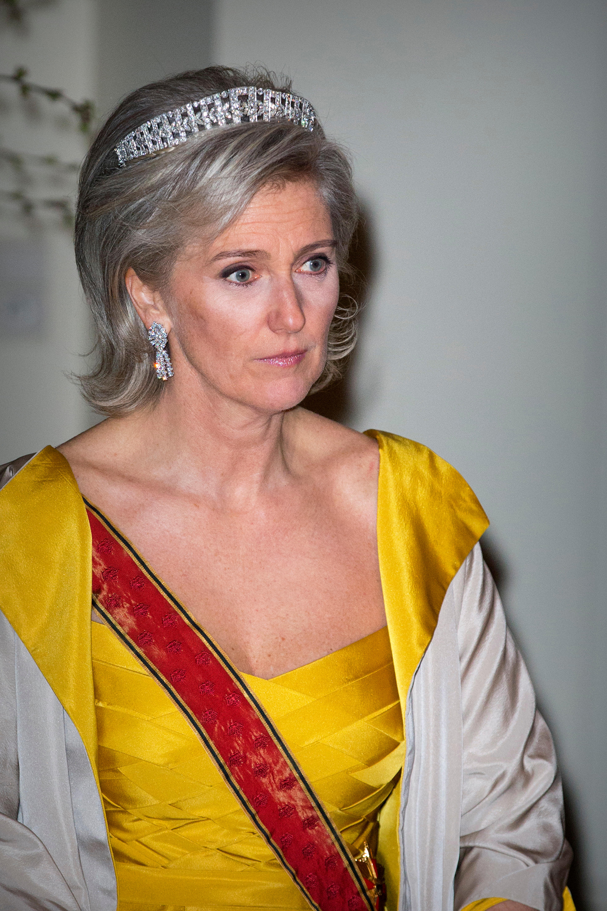 Princess Astrid of Belgium attends a banquet at Laeken given for the visiting President of Germany on March 8, 2016 (Patrick van Katwijk/DPA Picture Alliance/Alamy)