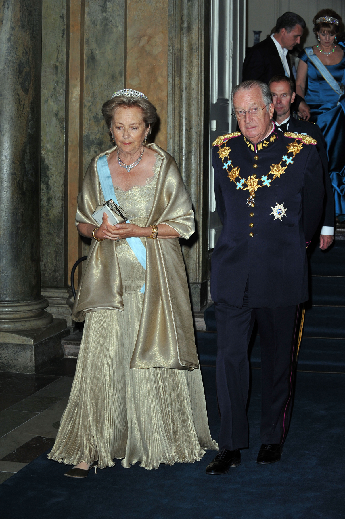 King Albert II and Queen Paola of Belgium attend the wedding of Crown Princess Victoria and Prince Daniel of Sweden in Stockholm on June 19, 2010 (Pascal Le Segretain/Getty Images)
