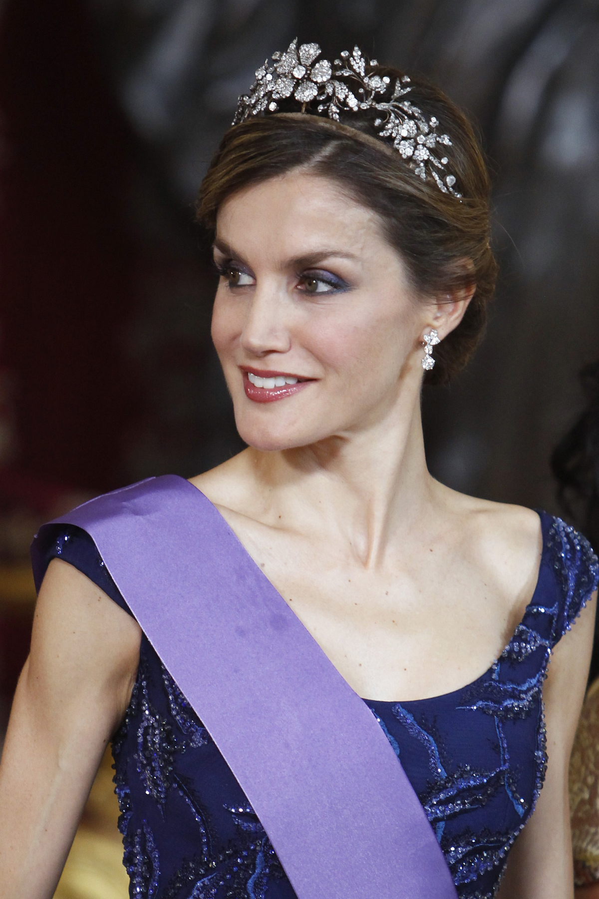 Queen Letizia of Spain attends a gala dinner in honor of the President of Peru at the Royal Palace in Madrid on July 7, 2015 (Jose Luis Cuesta-Pool/Getty Images)