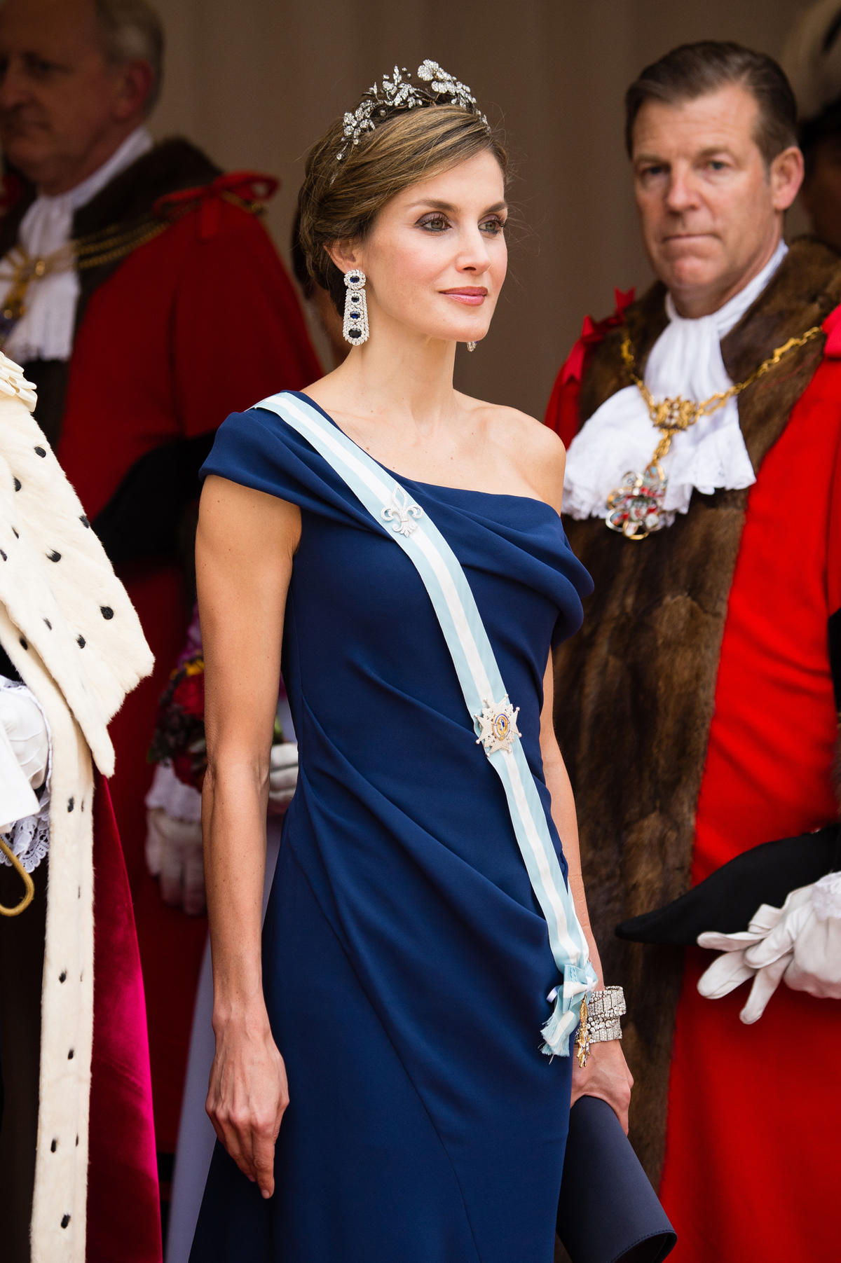 Queen Letizia of Spain attends a banquet at the Guildhall in London on July 13, 2017 (Jeff Spicer/Getty Images)