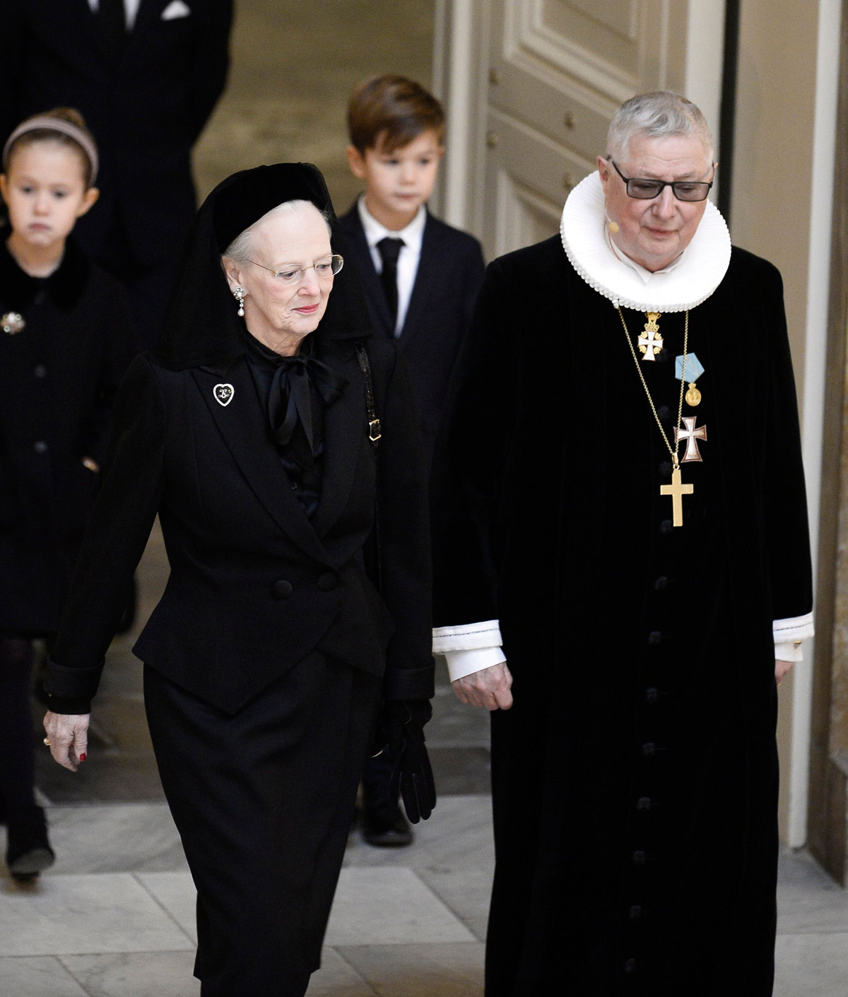 Queen Margrethe II of Denmark attends the funeral of her husband, Prince Henrik, in Copenhagen, February 20, 2018 (MADS CLAUS RASMUSSEN/AFP/Getty Images)