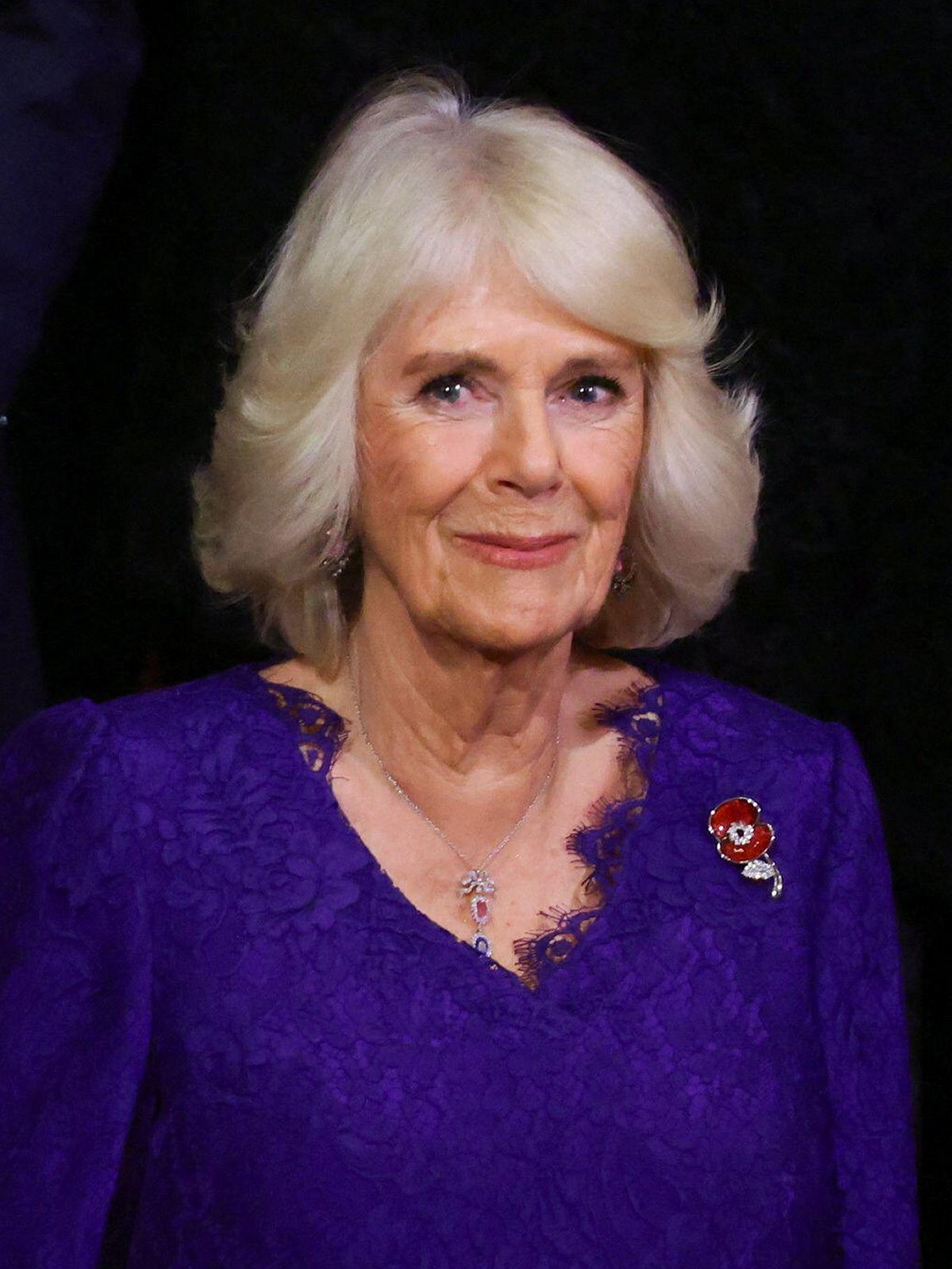 Queen Camilla attends the Royal Ballet's performance of Carlos Acosta's Don Quixote at the Royal Opera House in Covent Garden, November 7, 2023 (Hollie Adams/PA Images/Alamy)