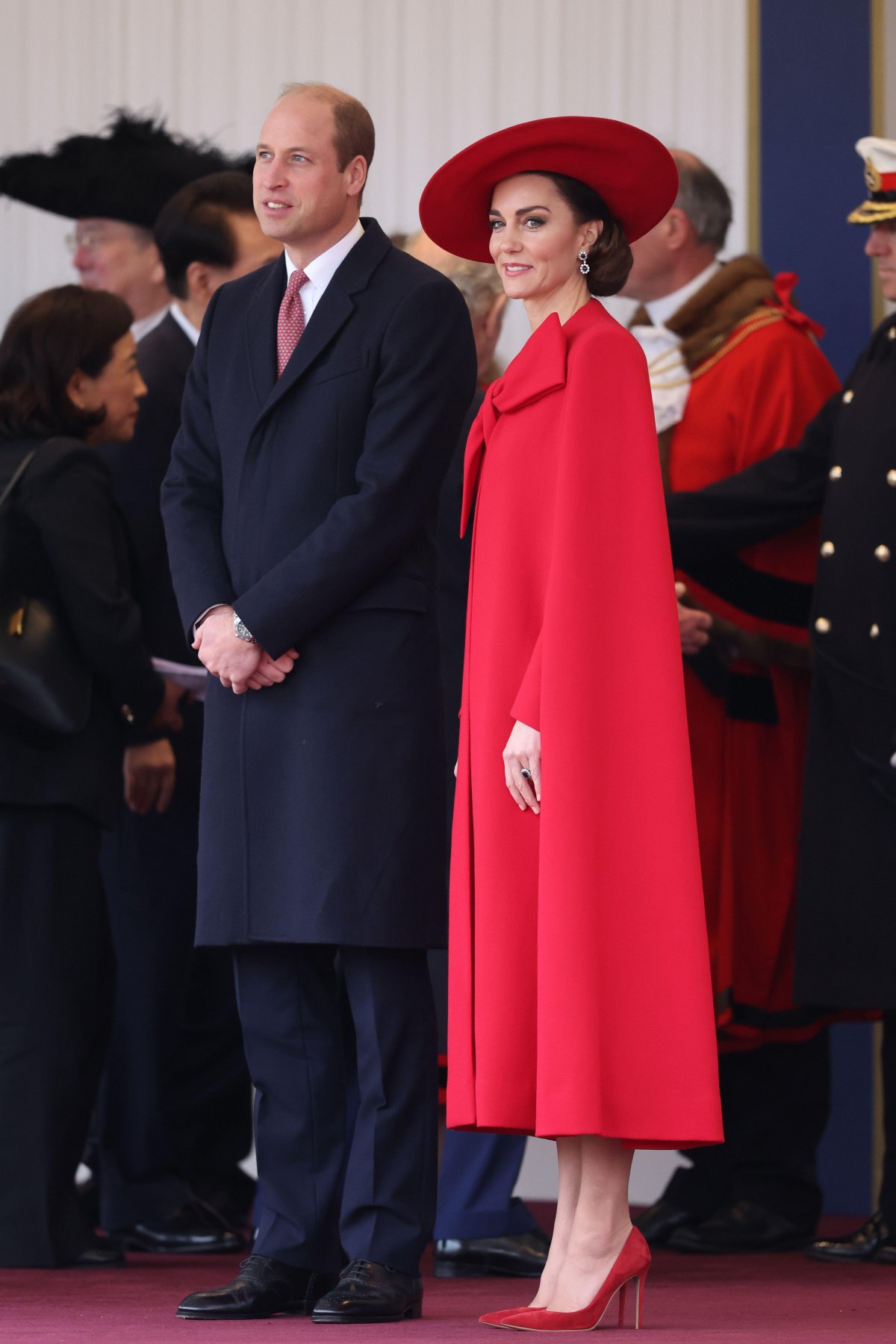 The Prince and Princess of Wales attend an official welcome ceremony for the President of South Korea at Horse Guards Parade in London on November 21, 2023 (Chris Jackson/PA Images/Alamy)