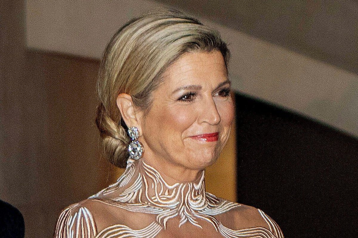 Queen Maxima of the Netherlands opens a new exhibition, "Iris van Herpen: Sculpting the Senses," at the Musee des Arts Decoratifs in Paris on November 28, 2023 (Albert Nieboer/DPA Picture Alliance/Alamy)