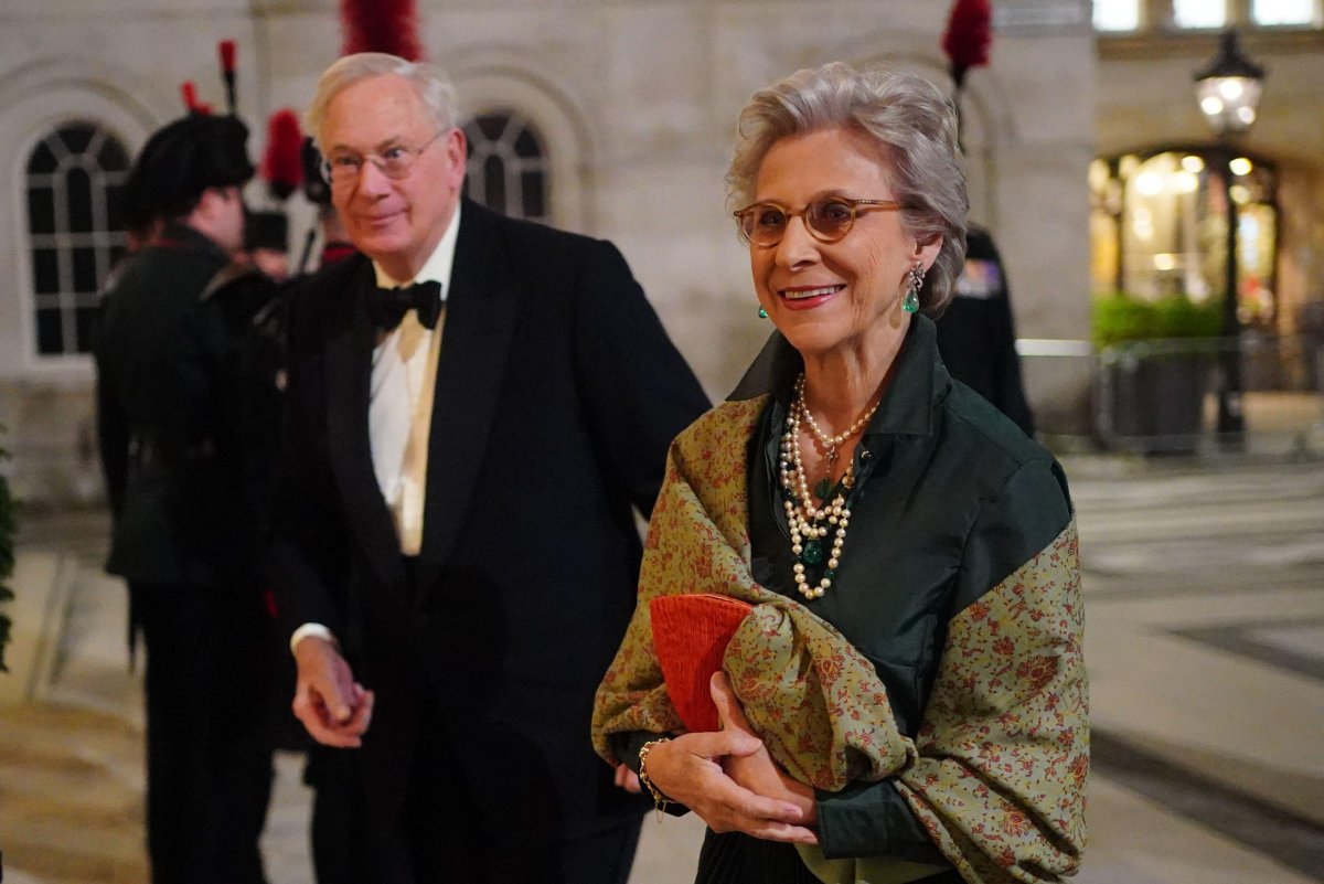 The Duke and Duchess of Gloucester attend the Rifles Awards Dinner at the Guildhall in London on November 30, 2023 (Victoria Jones/PA Images/Alamy)