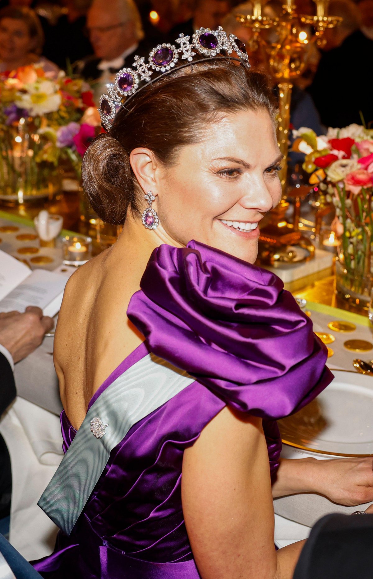 The Crown Princess of Sweden attends the Nobel Prize banquet in Stockholm on December 10, 2023 (Christine Olsson/TT News Agency/Alamy)