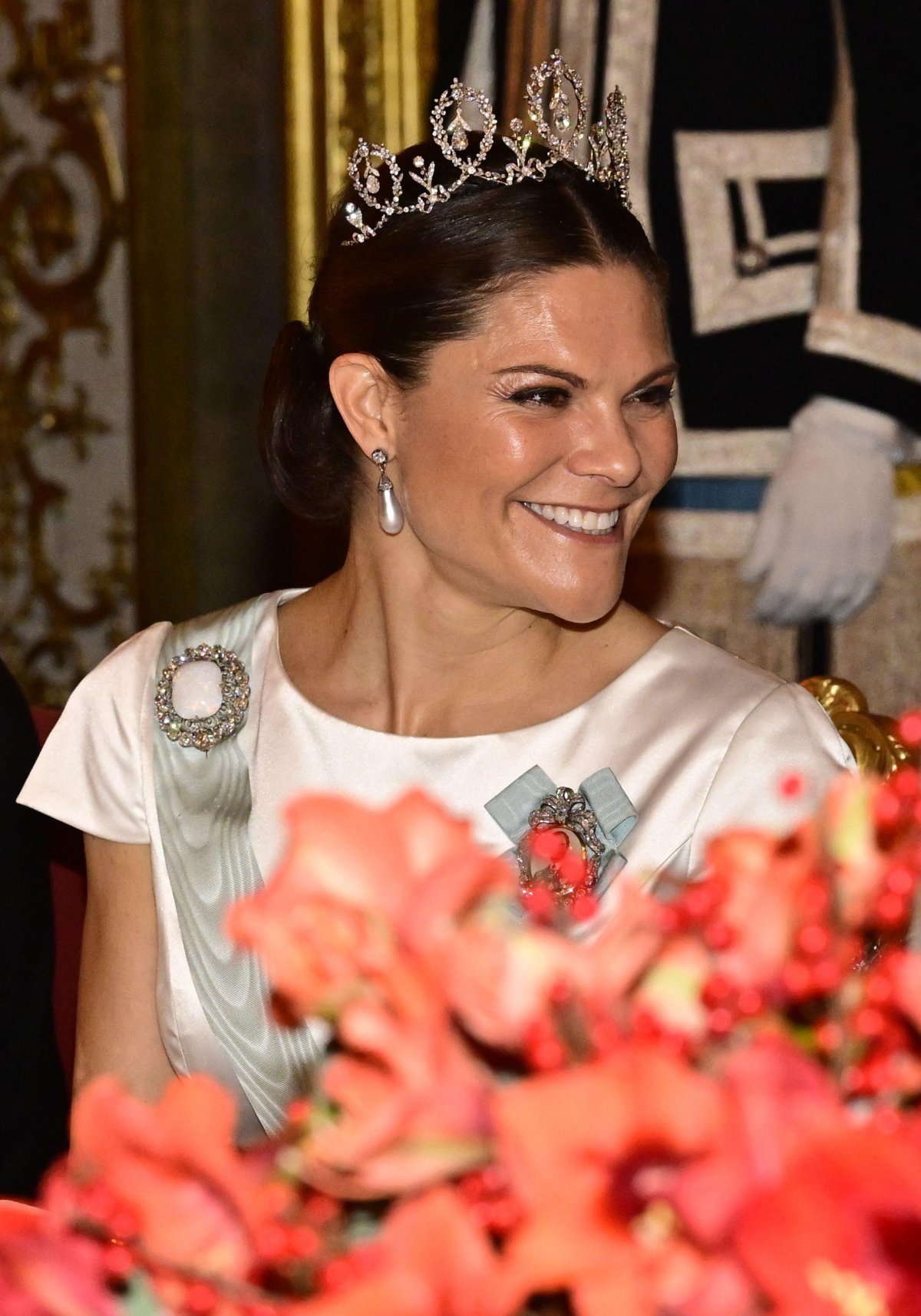 Crown Princess Victoria of Sweden attends the King's Dinner for Nobel laureates at the Royal Palace in Stockholm on December 11, 2023 (Jonas Ekströmer/TT News Agency/Alamy)