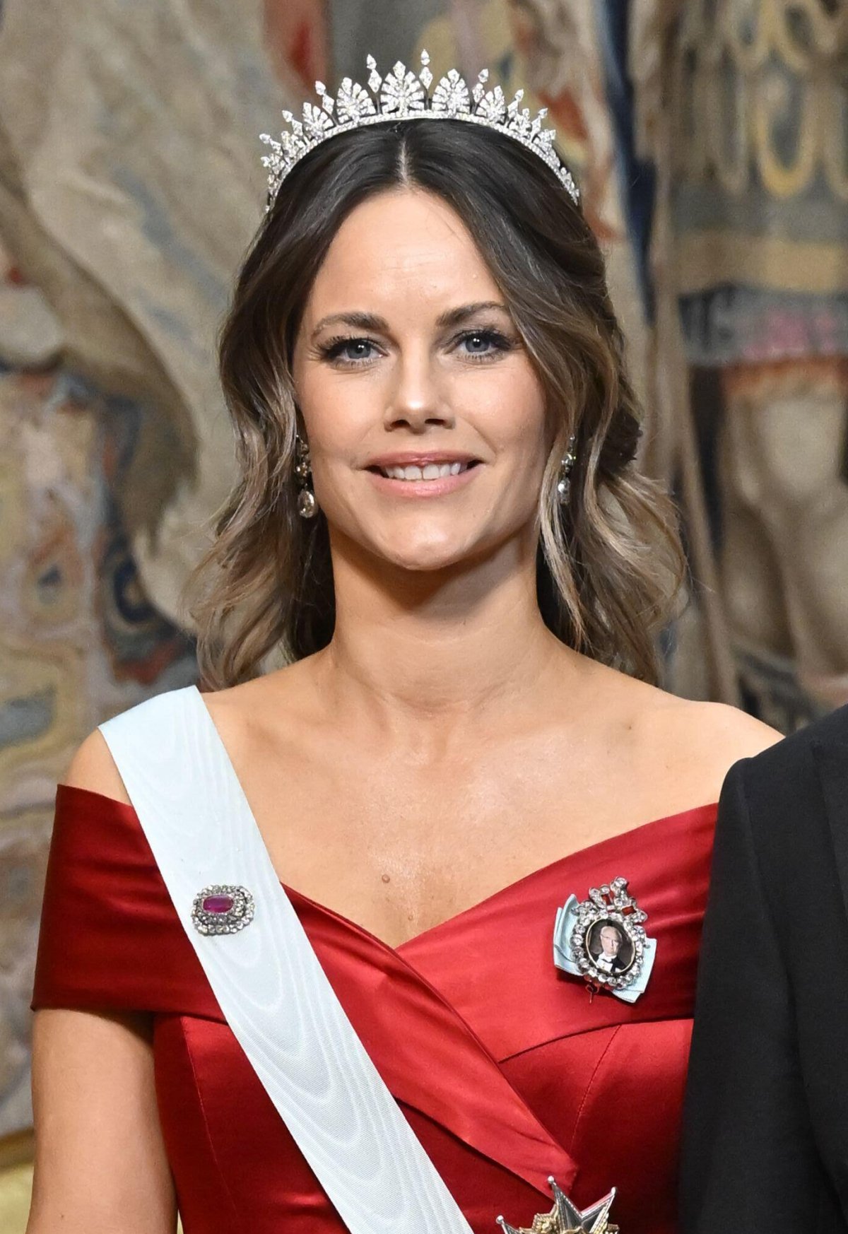 Princess Sofia of Sweden attends the King's Dinner for Nobel laureates at the Royal Palace in Stockholm on December 11, 2023 (Jonas Ekströmer/TT News Agency/Alamy)