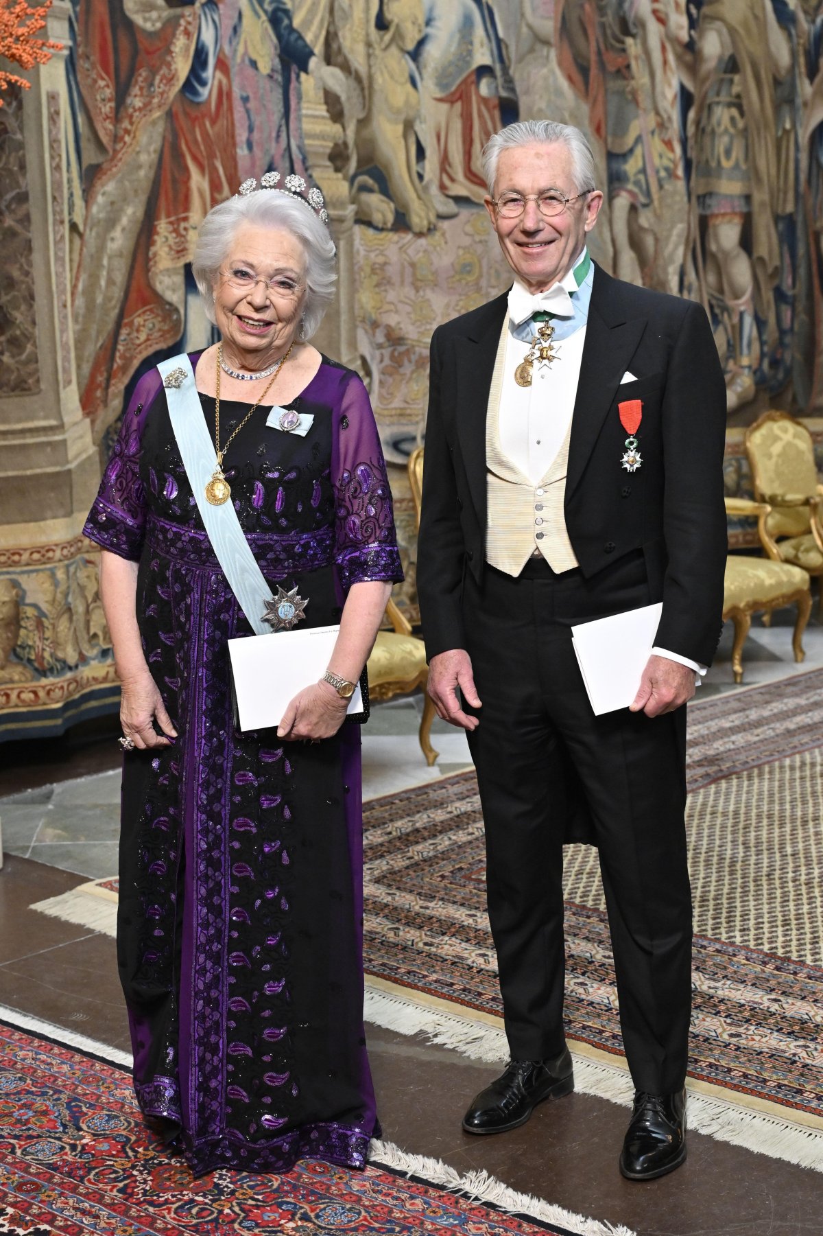 Princess Christina and Tord Magnuson attend the King's Dinner for Nobel laureates at the Royal Palace in Stockholm on December 11, 2023 (Jonas Ekströmer/TT News Agency/Alamy)