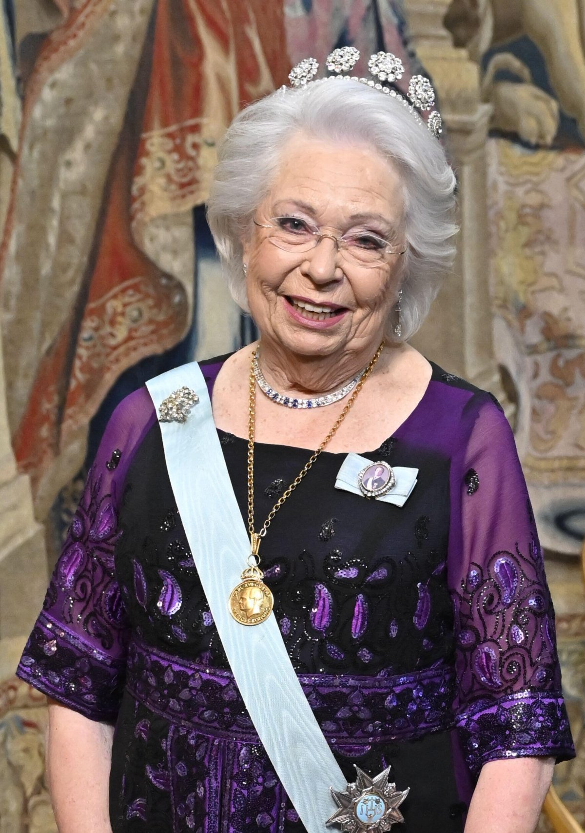 Princess Christina attends the King's Dinner for Nobel laureates at the Royal Palace in Stockholm on December 11, 2023 (Jonas Ekströmer/TT News Agency/Alamy)
