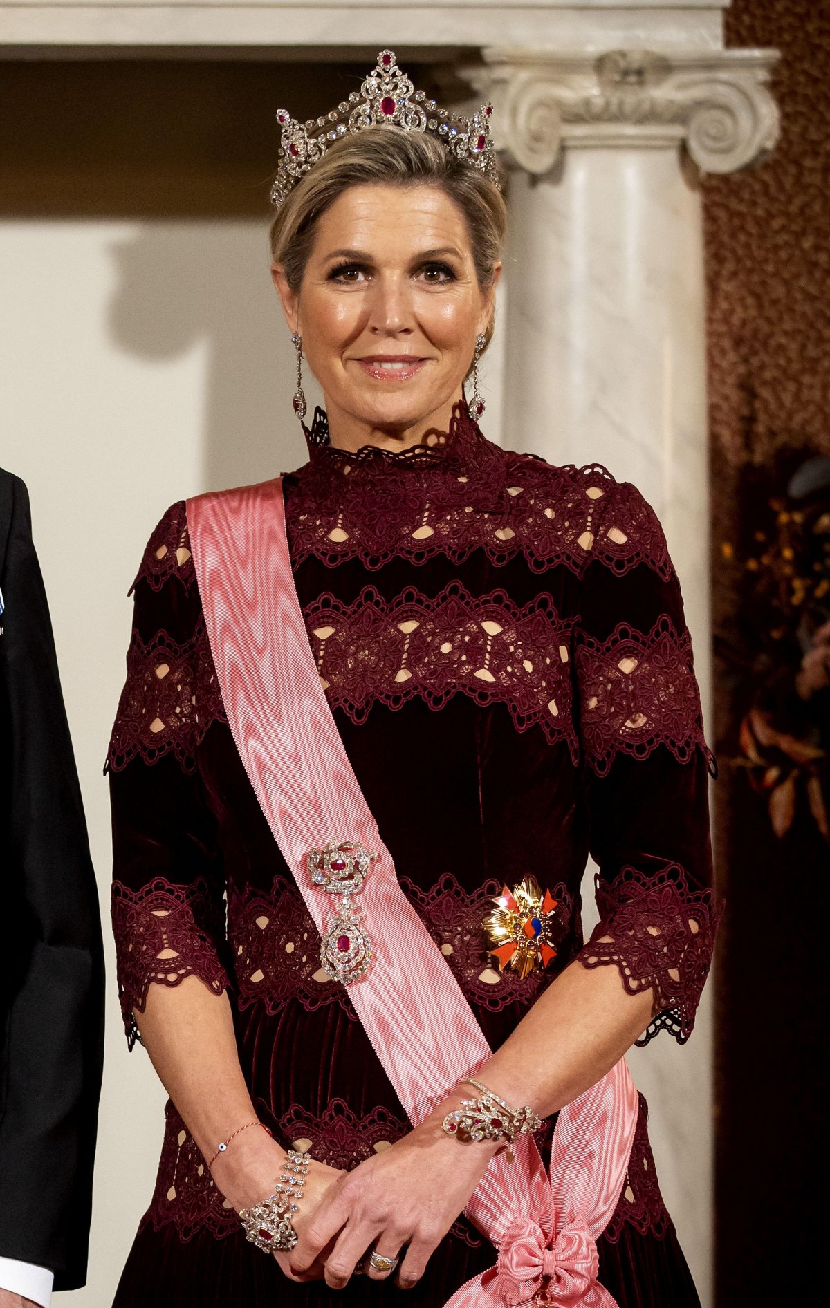Queen Maxima of the Netherlands attends a state banquet in honor of the visiting President of South Korea at the Royal Palace in Amsterdam on December 12, 2023 (KOEN VAN WEEL/ANP/Alamy)