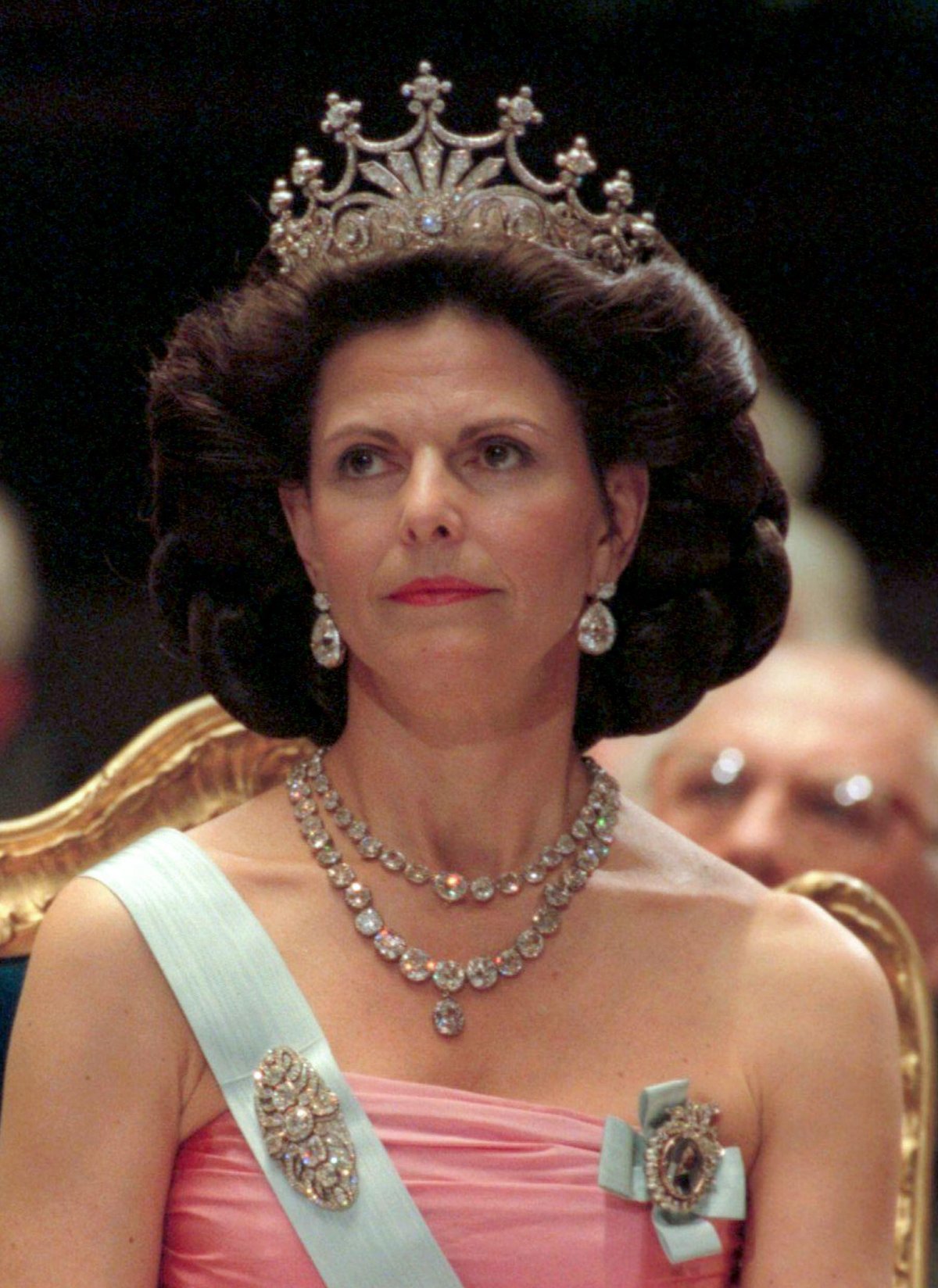 Queen Silvia of Sweden attends the Nobel Prize ceremony in Stockholm on December 10, 1995 (Jan Collsioo/TT News Agency/Alamy)
