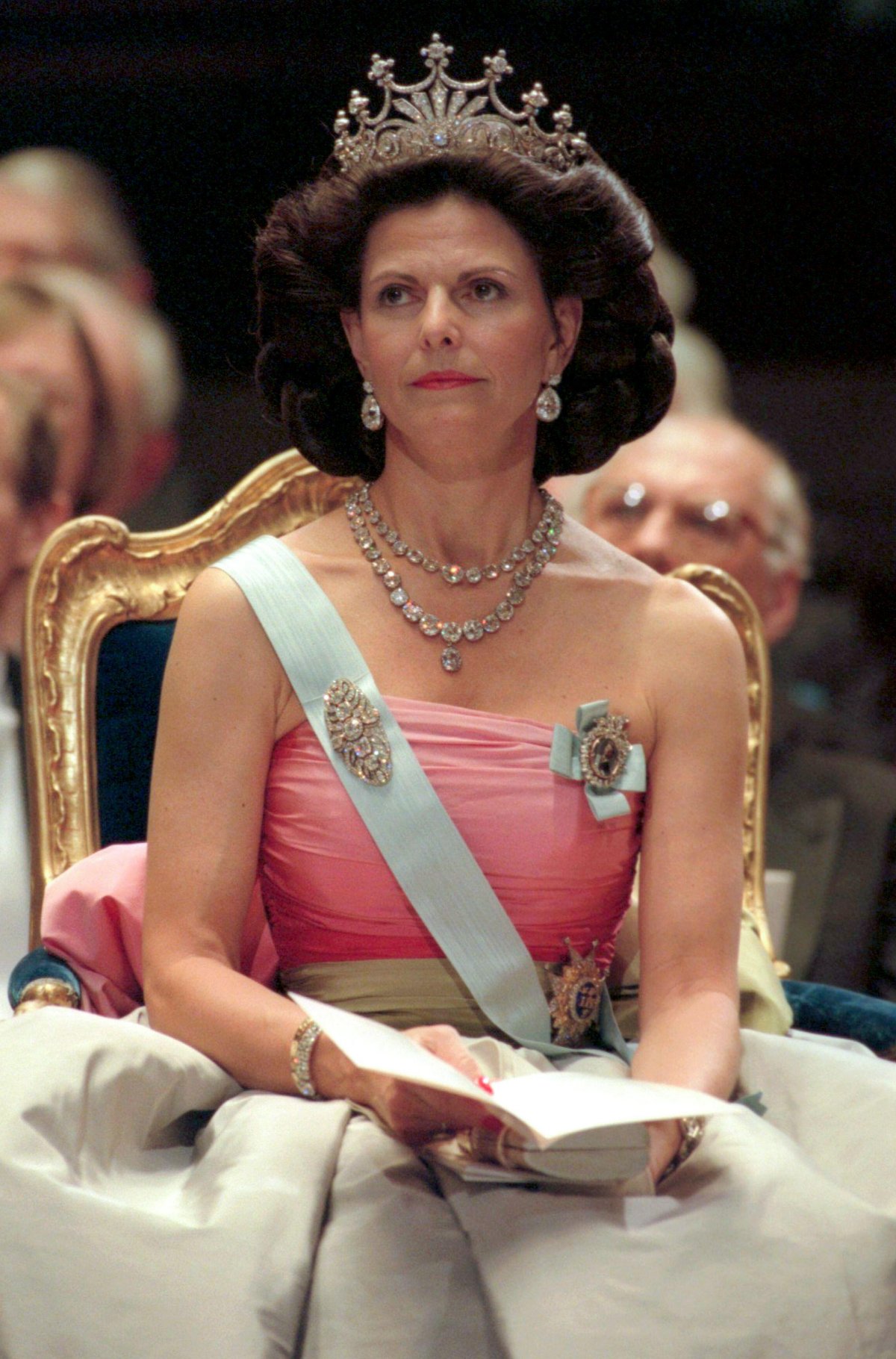 Queen Silvia of Sweden attends the Nobel Prize ceremony in Stockholm on December 10, 1995 (Jan Collsioo/TT News Agency/Alamy)