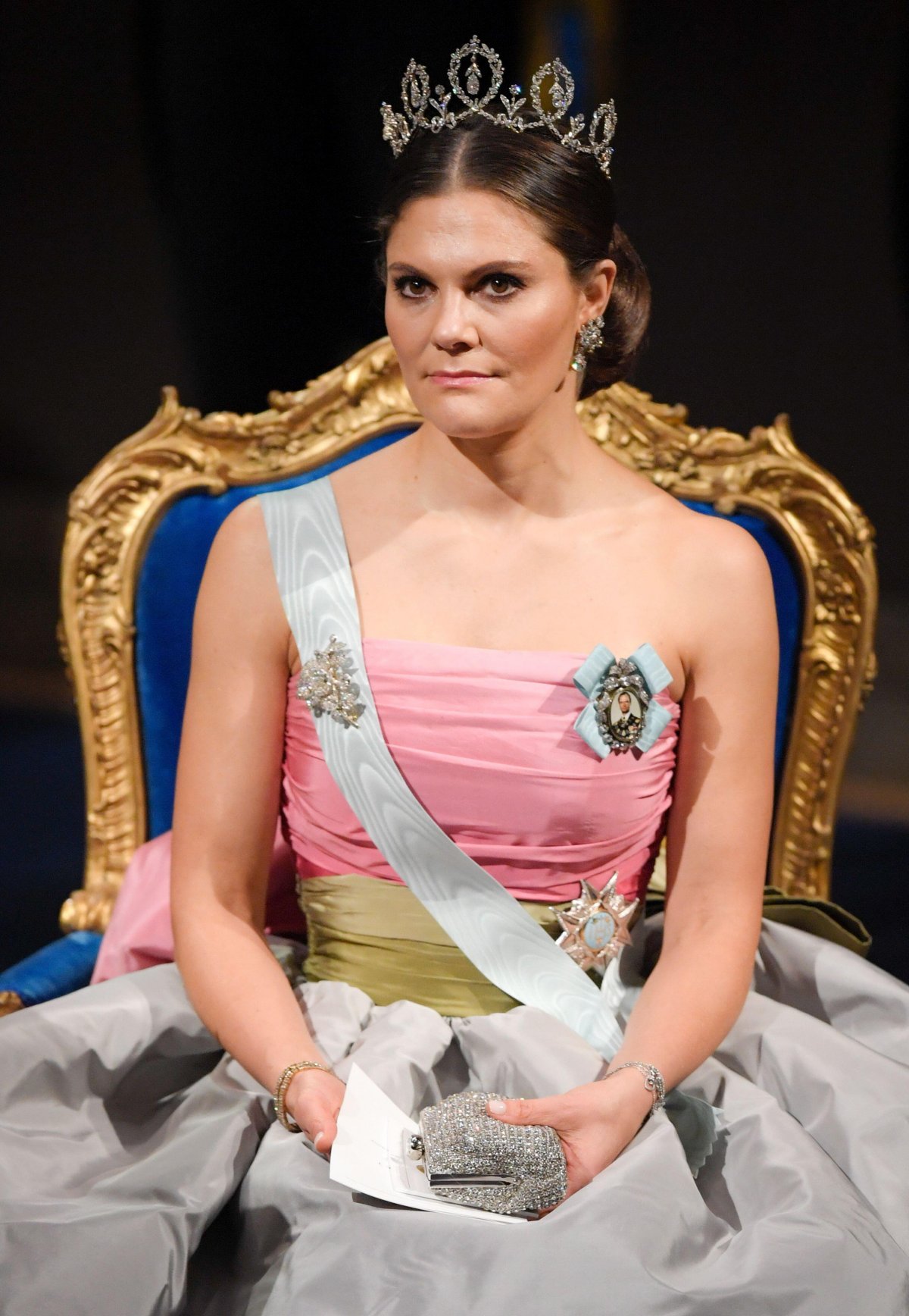 Crown Princess Victoria of Sweden attends the Nobel Prize ceremony in Stockholm on December 10, 2018 (Anders Wiklund/TT News Agency/Alamy)