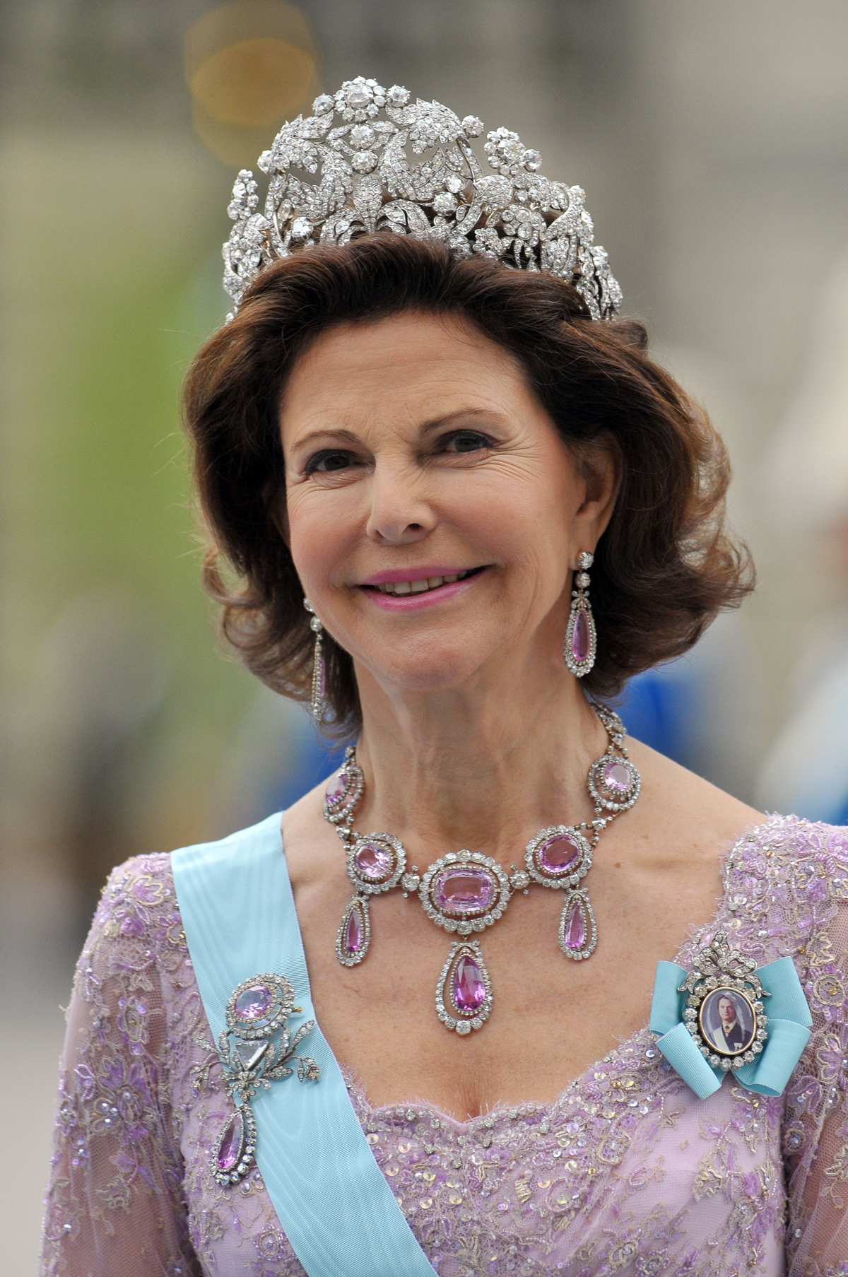 Queen Silvia of Sweden attends the wedding of Crown Princess Victoria and Prince Daniel in Stockholm on June 19, 2010 (Pascal Le Segretain/Getty Images)
