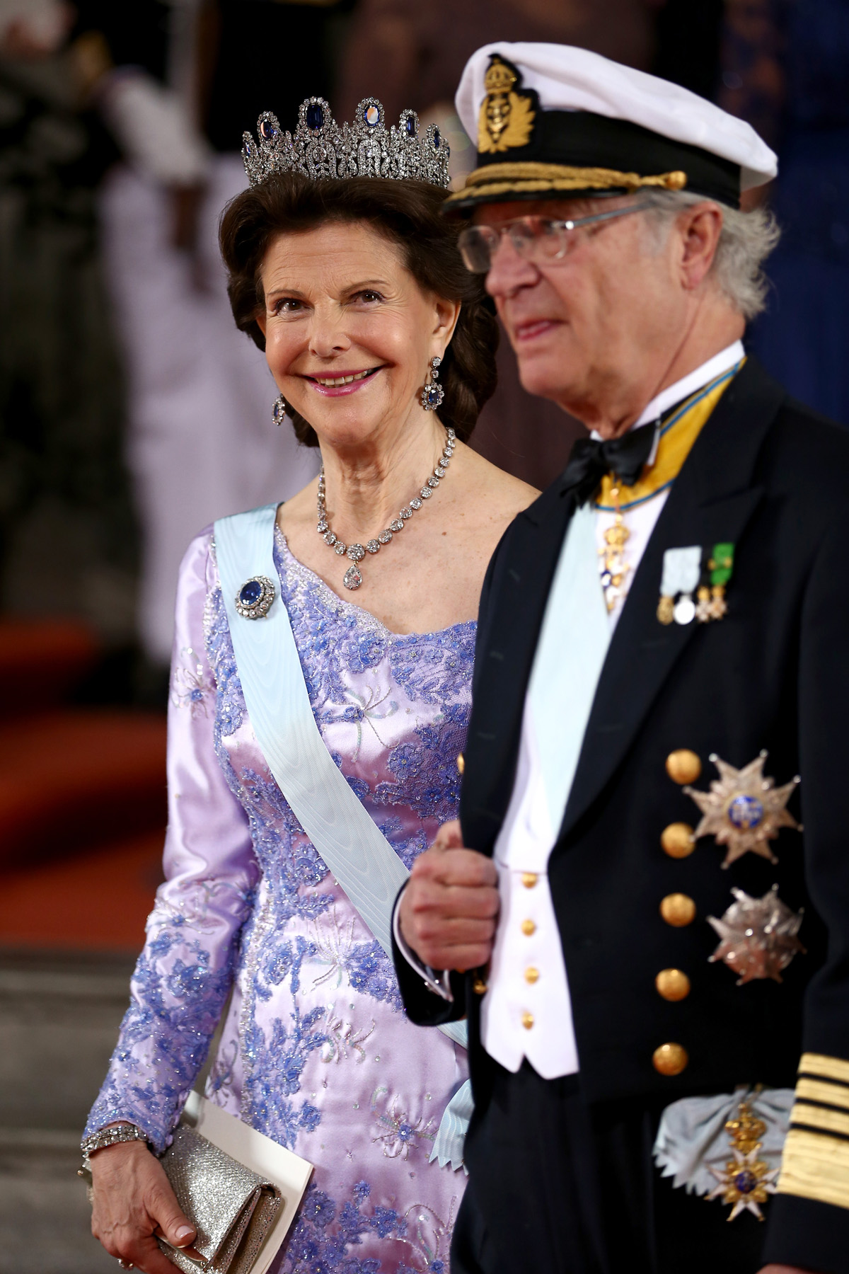King Carl XVI Gustaf and Queen Silvia of Sweden attend the wedding of Prince Carl Philip and Sofia Hellqvist in Stockholm on June 13, 2015 (Andreas Rentz/Getty Images)