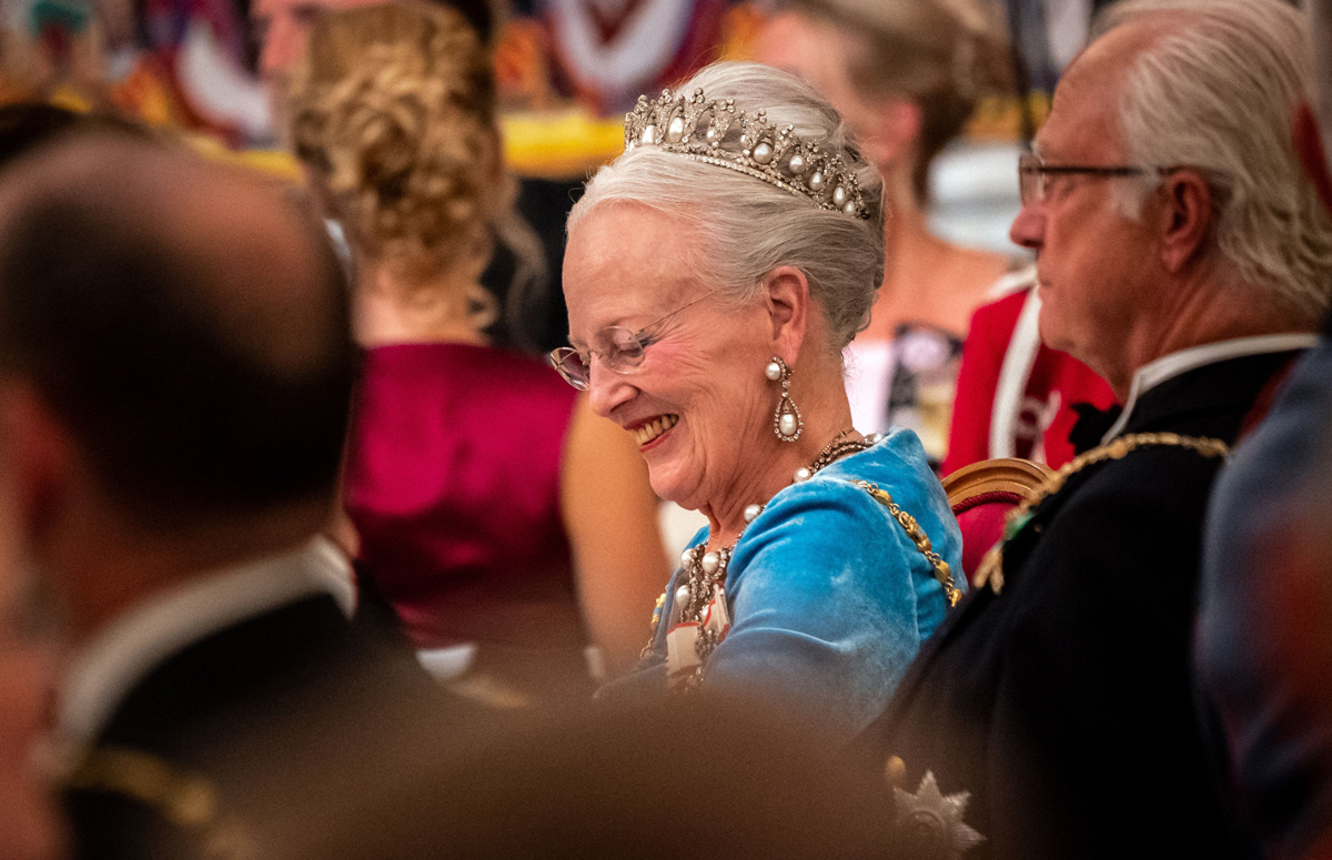 Queen Margrethe II of Denmark attends a gala banquet celebrating her Golden Jubilee at Christiansborg Palace in Copenhagen on September 11, 2022 (IDA MARIE ODGAARD/Ritzau Scanpix/AFP via Getty Images)