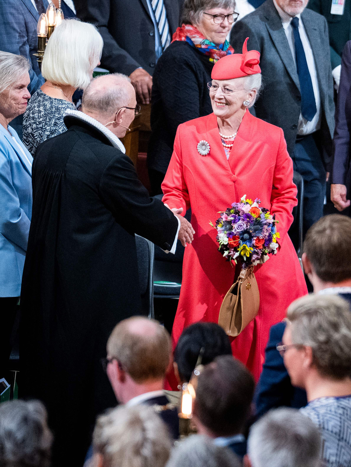 Queen Margrethe II of Denmark arrives at Copenhagen Cathedral during her Golden Jubilee celebrations on September 11, 2022 (MARTIN SYLVEST/Ritzau Scanpix/AFP via Getty Images)