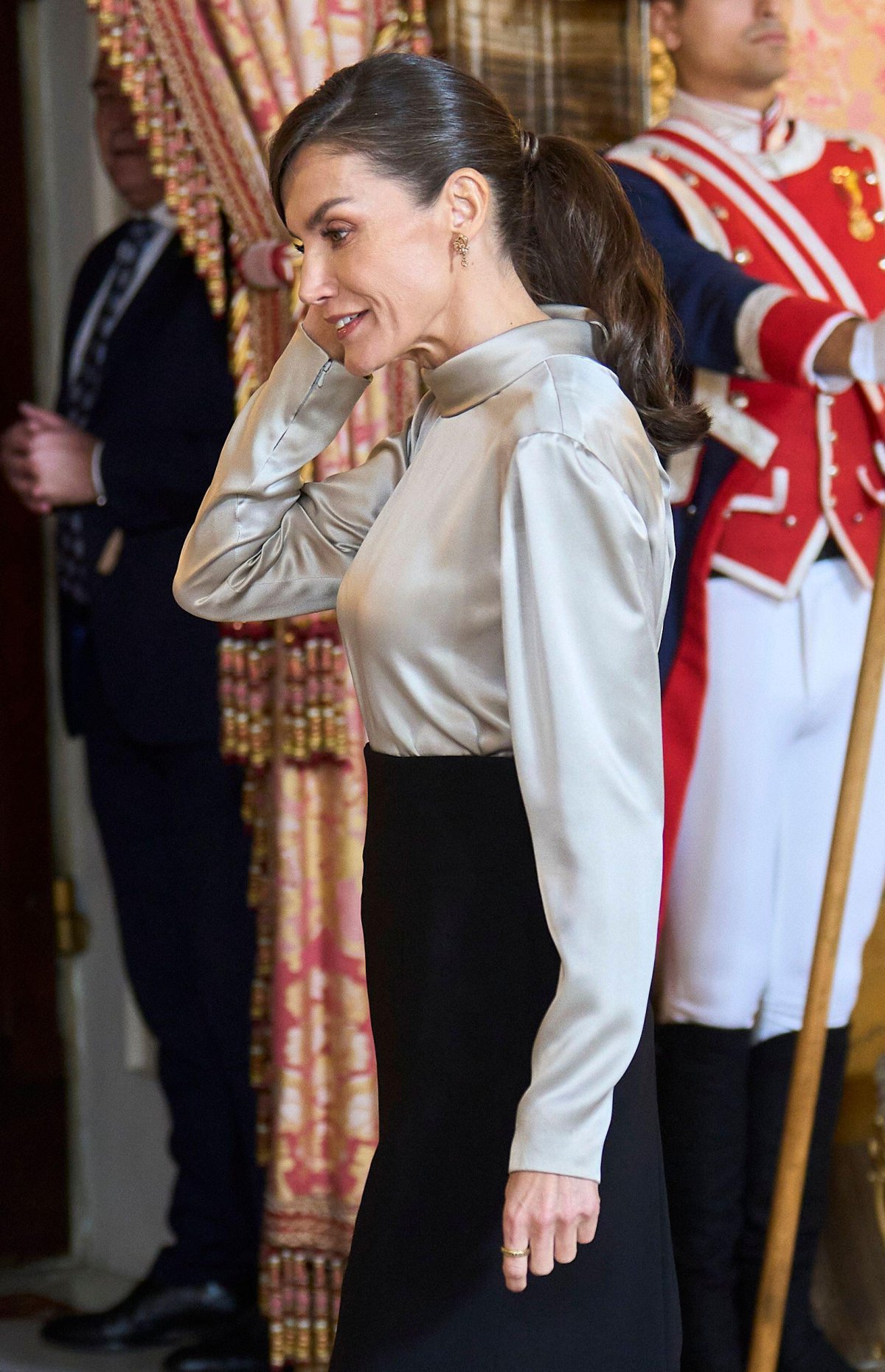 The Queen of Spain attends the Pascua Militar reception at the Royal Palace in Madrid on January 6, 2024 (Jack Abuin/ZUMA Press/Alamy)
