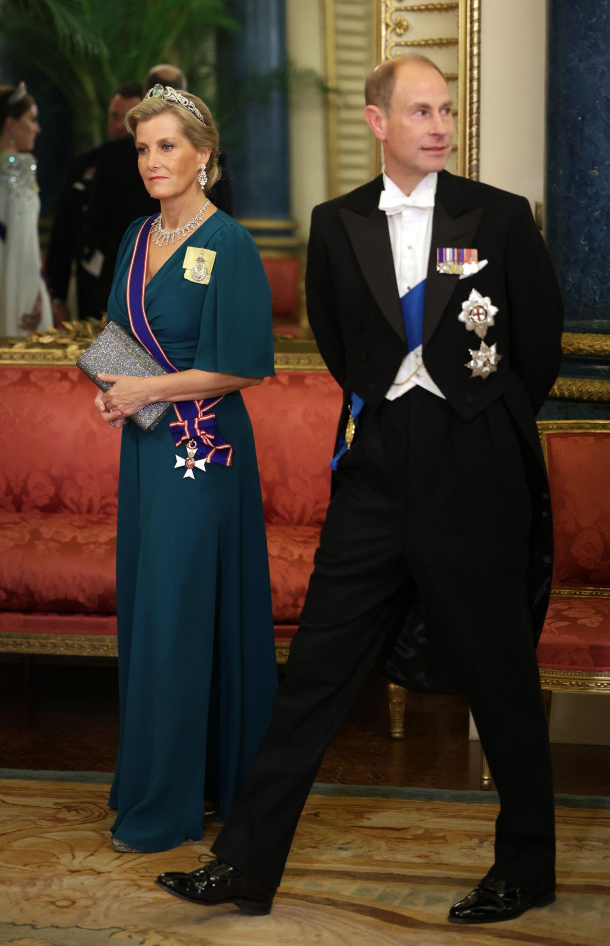 The Earl and Countess of Wessex and Forfar attend a state banquet at Buckingham Palace in London in honor of the visiting President of South Africa on November 22, 2022 (Chris Jackson/PA Images/Alamy)