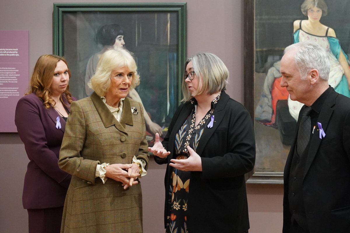 Queen Camilla opens the new Safe Space during a visit to Aberdeen Art Gallery on January 18, 2024 (Andrew Milligan/PA Images/Alamy)