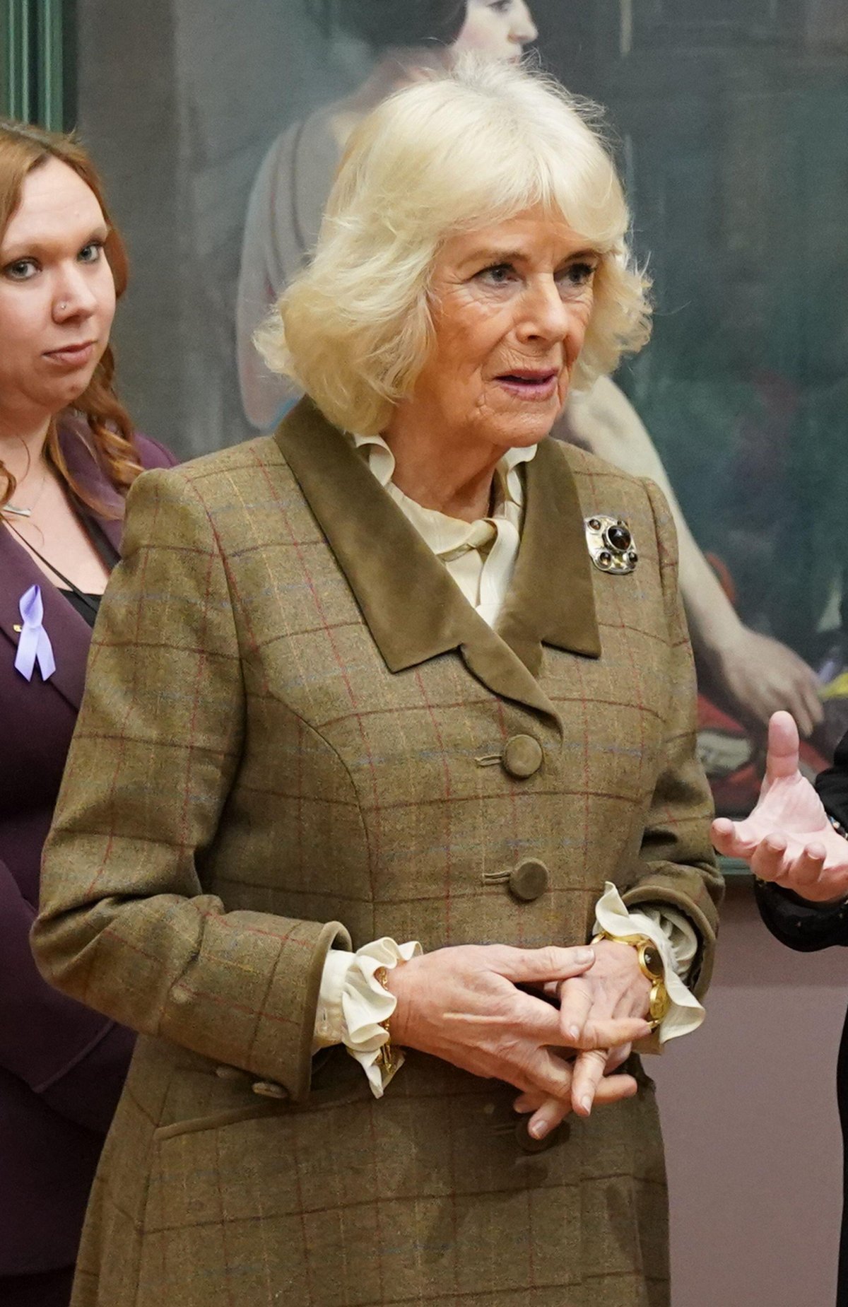 Queen Camilla opens the new Safe Space during a visit to Aberdeen Art Gallery on January 18, 2024 (Andrew Milligan/PA Images/Alamy)
