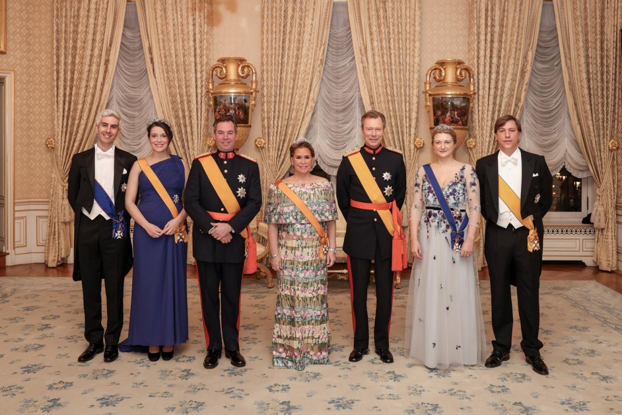 The Grand Duke and Grand Duchess of Luxembourg host the New Year reception at the Grand Ducal Palace on January 18, 2024 (Maison du Grand-Duc/Sophie Margue)