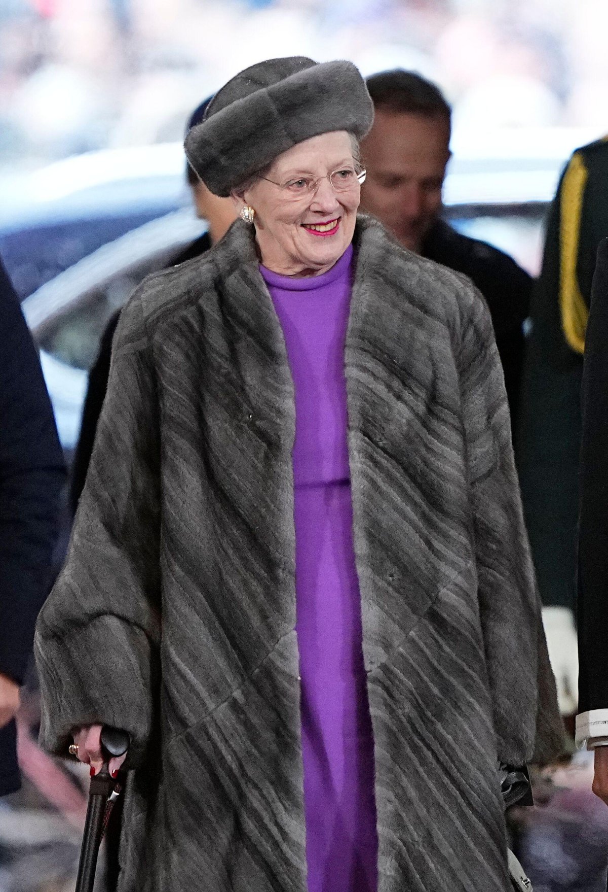 Queen Margrethe of Denmark arrives for a service at Aarhus Cathedral on January 21, 2024 (Ritzau/Alamy)