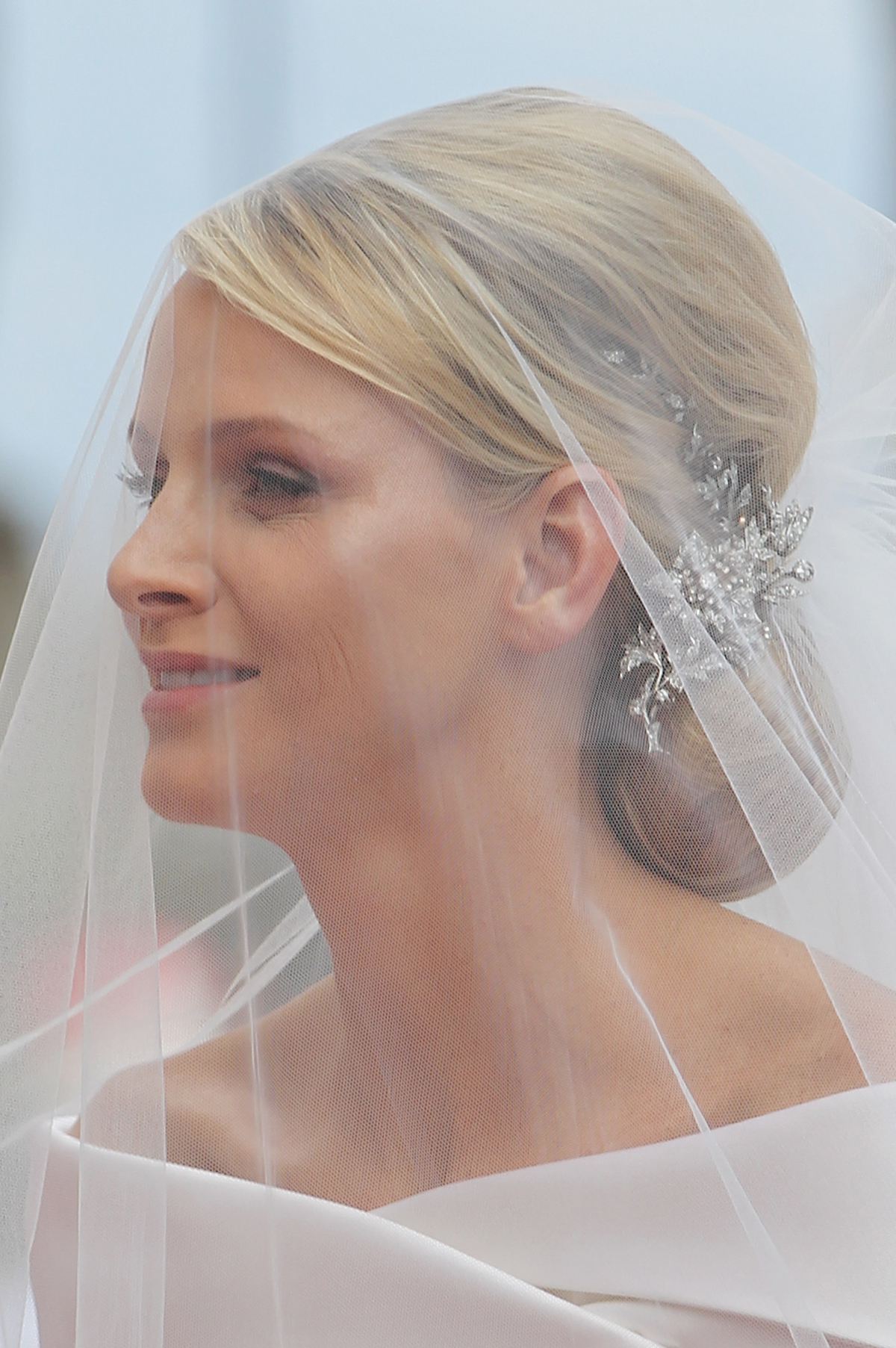 The Princess of Monaco arrives for her religious wedding ceremony in the courtyard of the Palais Princier on July 2, 2011 (Sean Gallup/Getty Images)