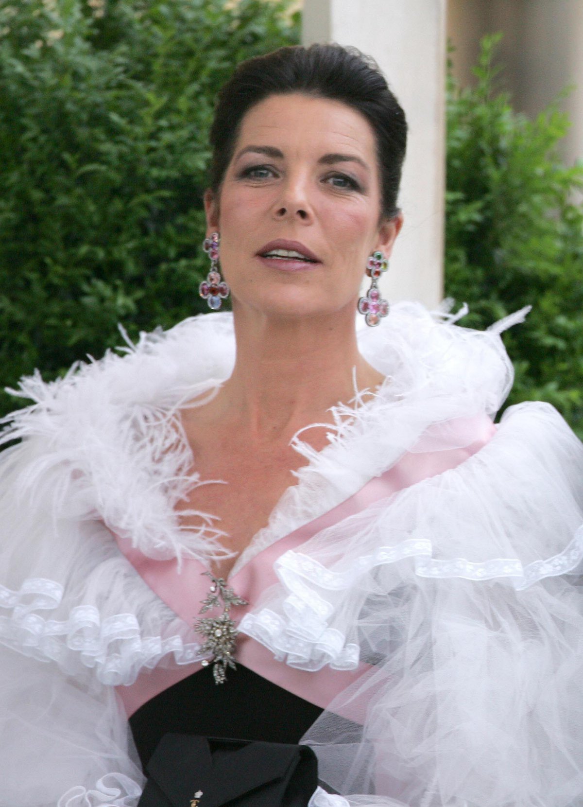 Princess Caroline of Monaco attends a gala dinner on the eve of the wedding of the Prince of Asturias and Letizia Ortiz Rocasolano in Madrid on May 21, 2004 (Ammar-Hounsfield-Klein-Mousse-Zabulon/Abaca Press/Alamy)