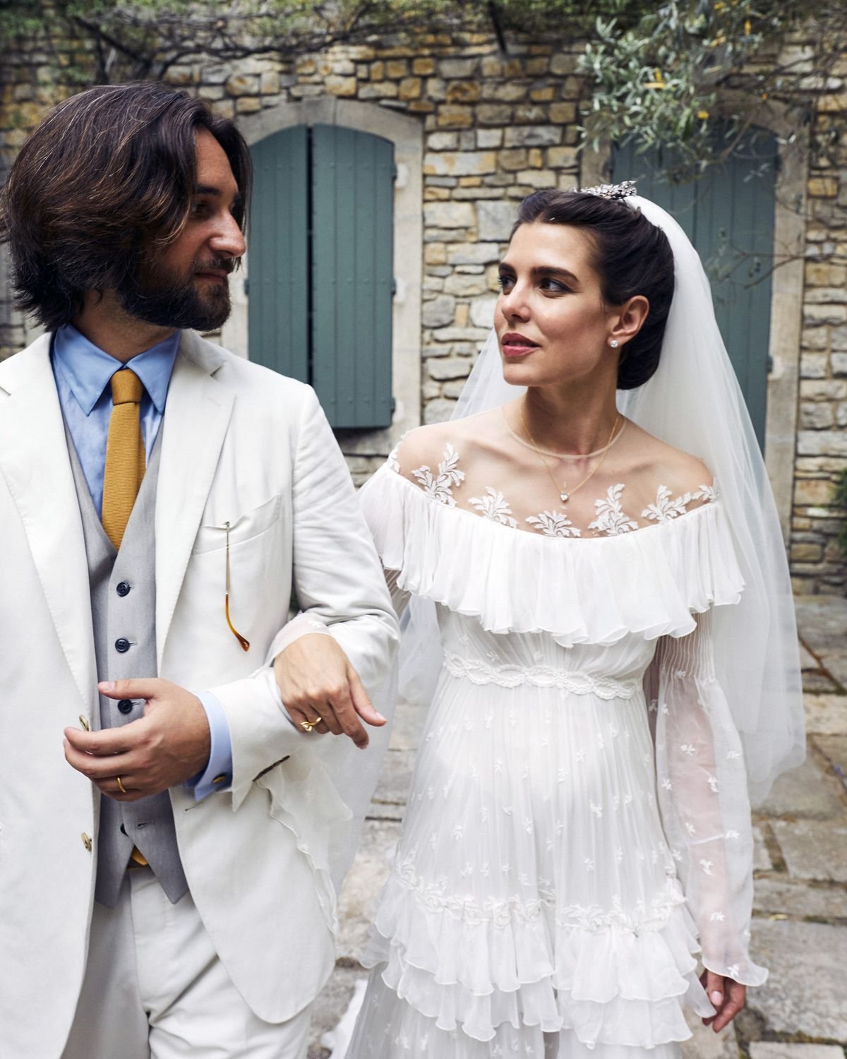 Dimitri Rassam and Charlotte Casiraghi are pictured during their wedding celebrations at the Abbey of Sainte-Marie de Pierredon in Provence on June 25, 2019 (Félix Dol-Maillot/Instagram)