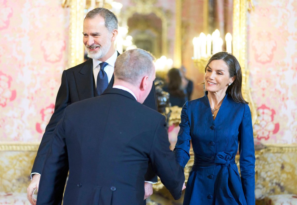 The King and Queen of Spain receive foreign ambassadors at the Royal Palace in Madrid on January 31, 2024 (Cordon Press/Alamy)