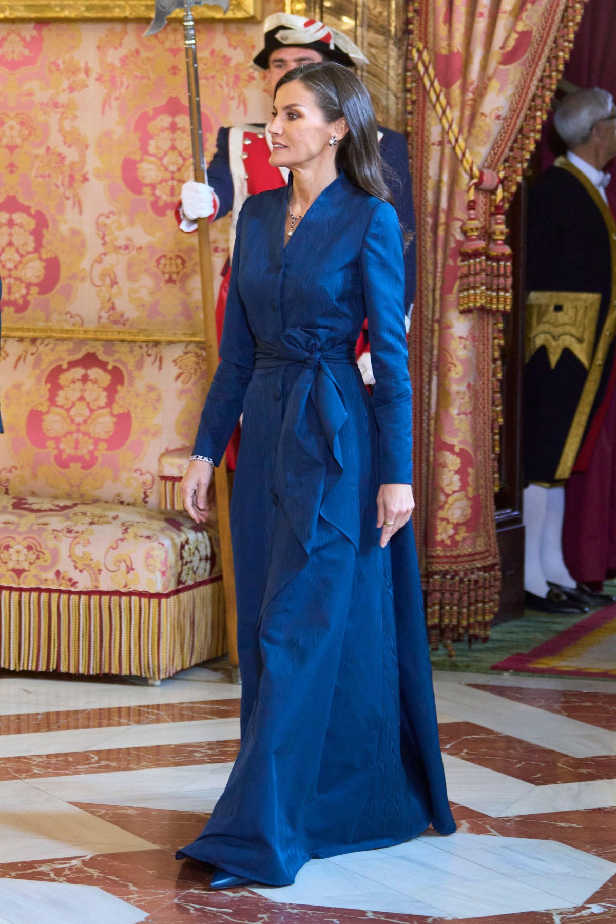 The Queen of Spain receives foreign ambassadors at the Royal Palace in Madrid on January 31, 2024 (MPG/Alamy)