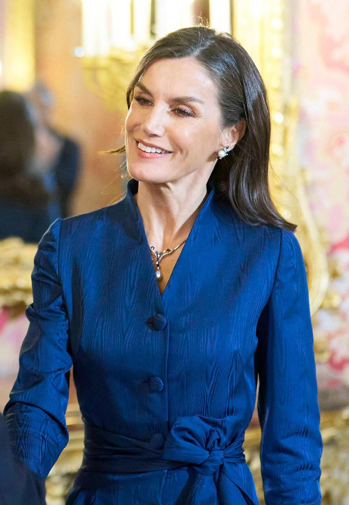 The Queen of Spain receives foreign ambassadors at the Royal Palace in Madrid on January 31, 2024 (Cordon Press/Alamy)