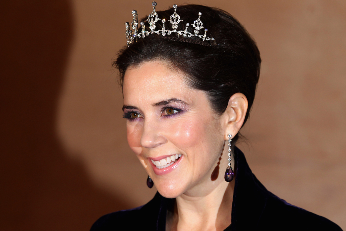 Crown Princess Mary of Denmark arrives for a gala concert performance celebrating Queen Margrethe II of Denmark's Ruby Jubilee in Copenhagen on January 14, 2012 (Chris Jackson/Getty Images)